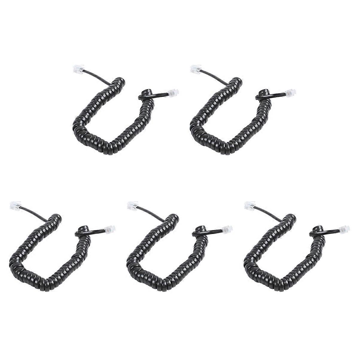 9.3 inch Black RJ9 Telephone Phone Modem Coil Line Cord Cable