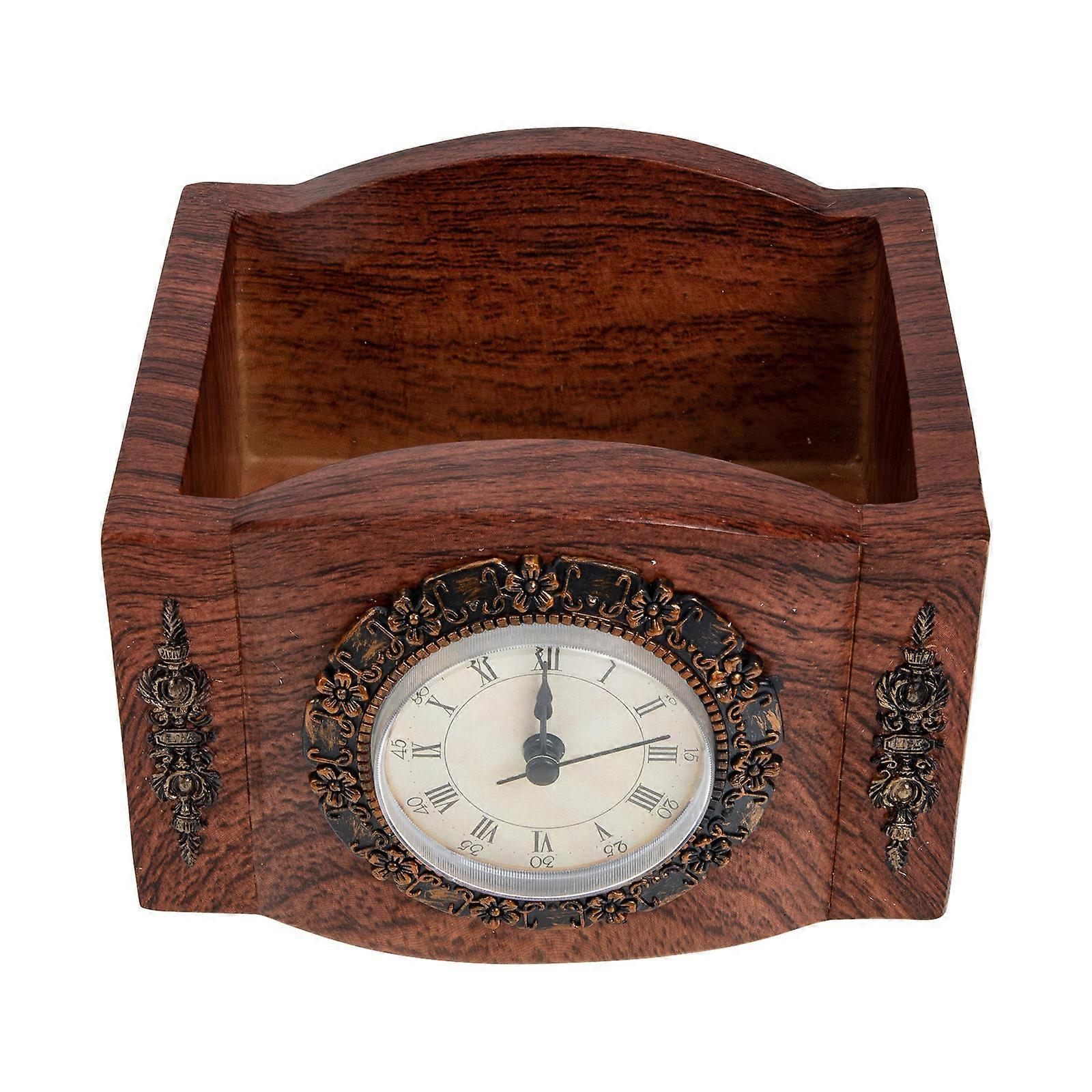 Resin Succulent Planter Flower Planter Delicate Vintage Desktop Clock Design For Home Decor 15x12cm Planting 1Pack