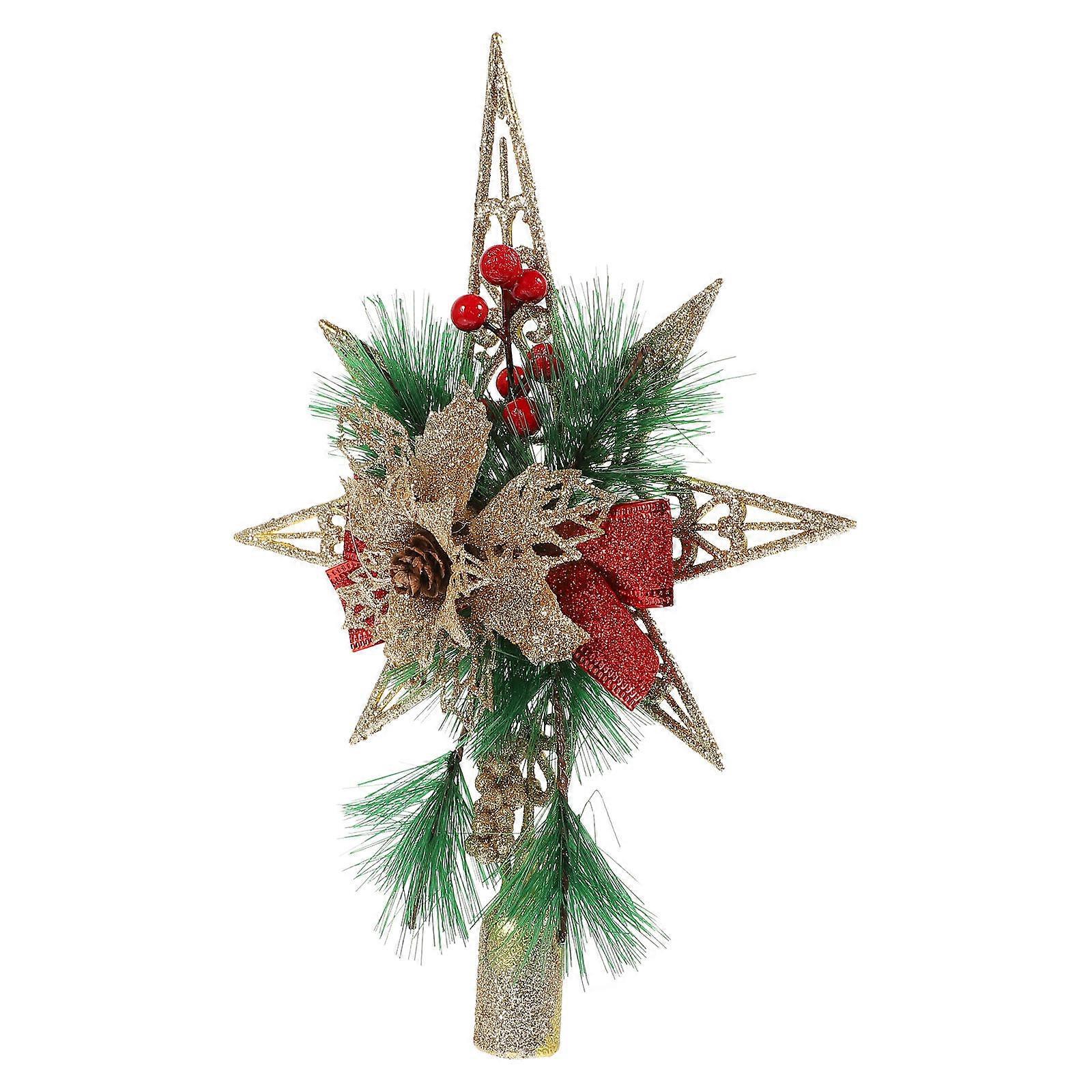 Unique Treetop Adornment Christmas Treetop Star Festive Atmosphere Multi Color 27x18x3cm Design 1Set