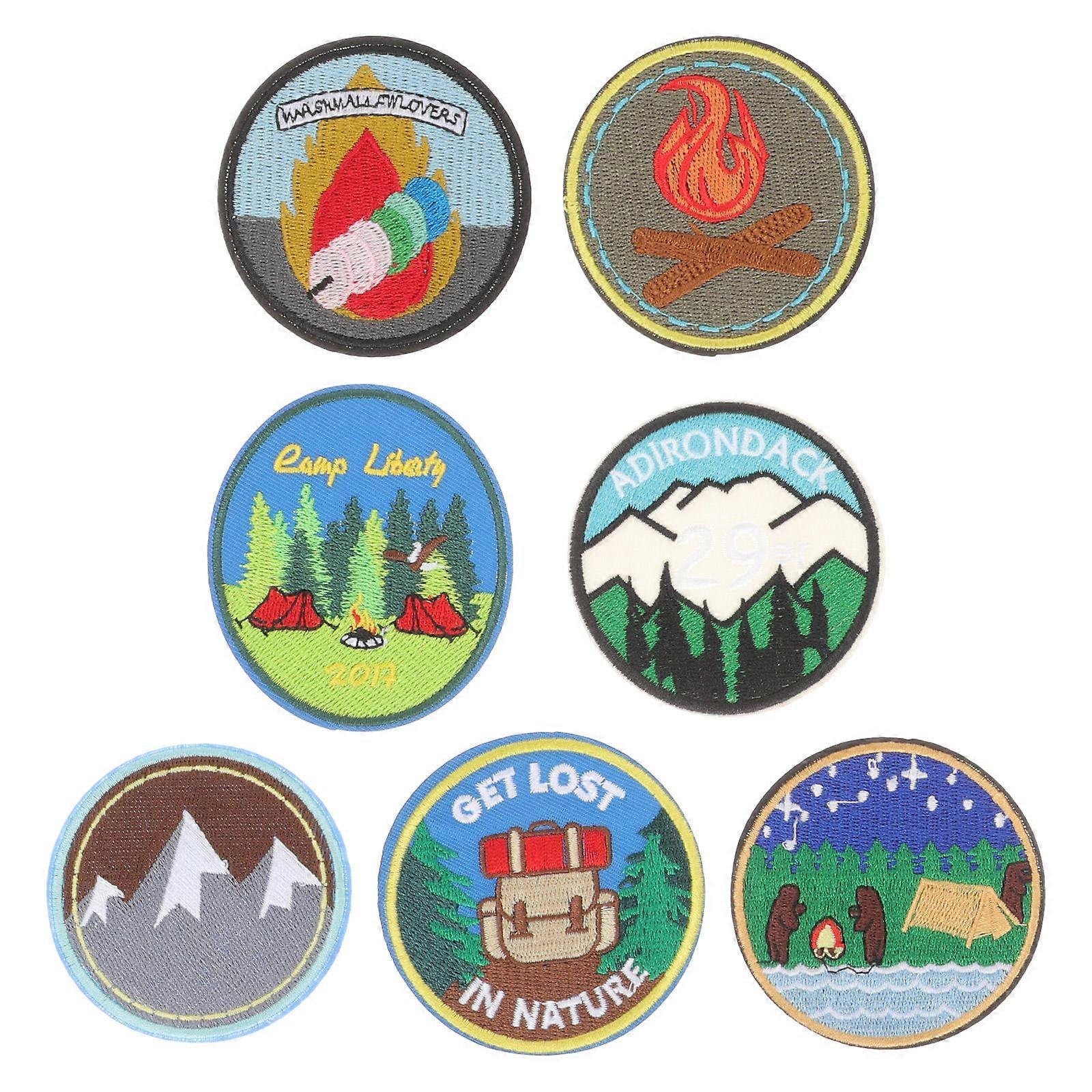 Badges Patches Clothes Patches For Art Craft Projects Twill Material Square Shape Casual Wear Style 7Pcs