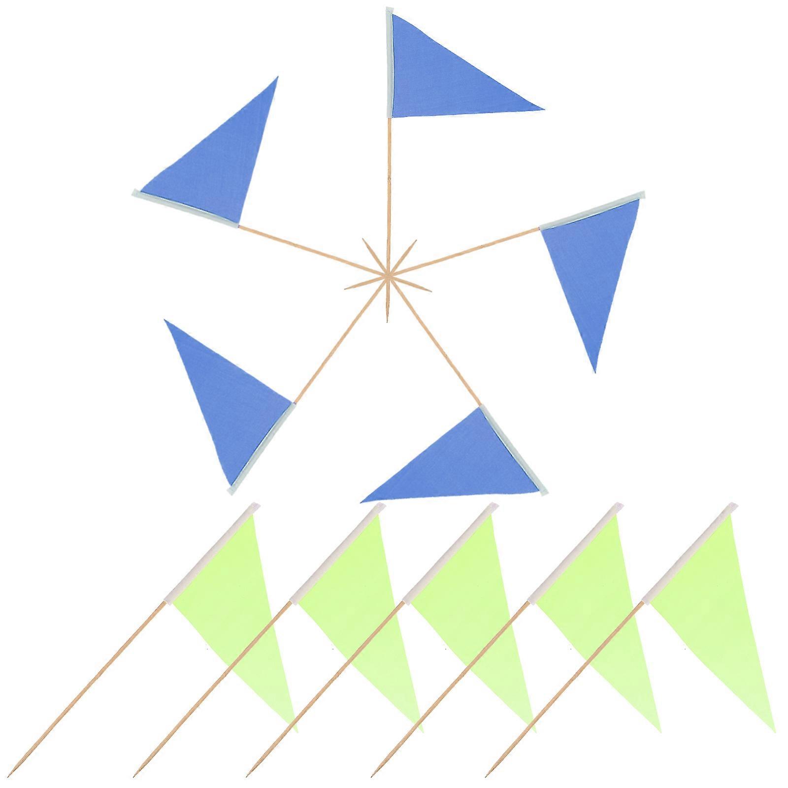 Yard Marker Flags Irrigation Stakes For Lawn Sewer Use Triangular Shape Assorted Color Marking 10Pcs