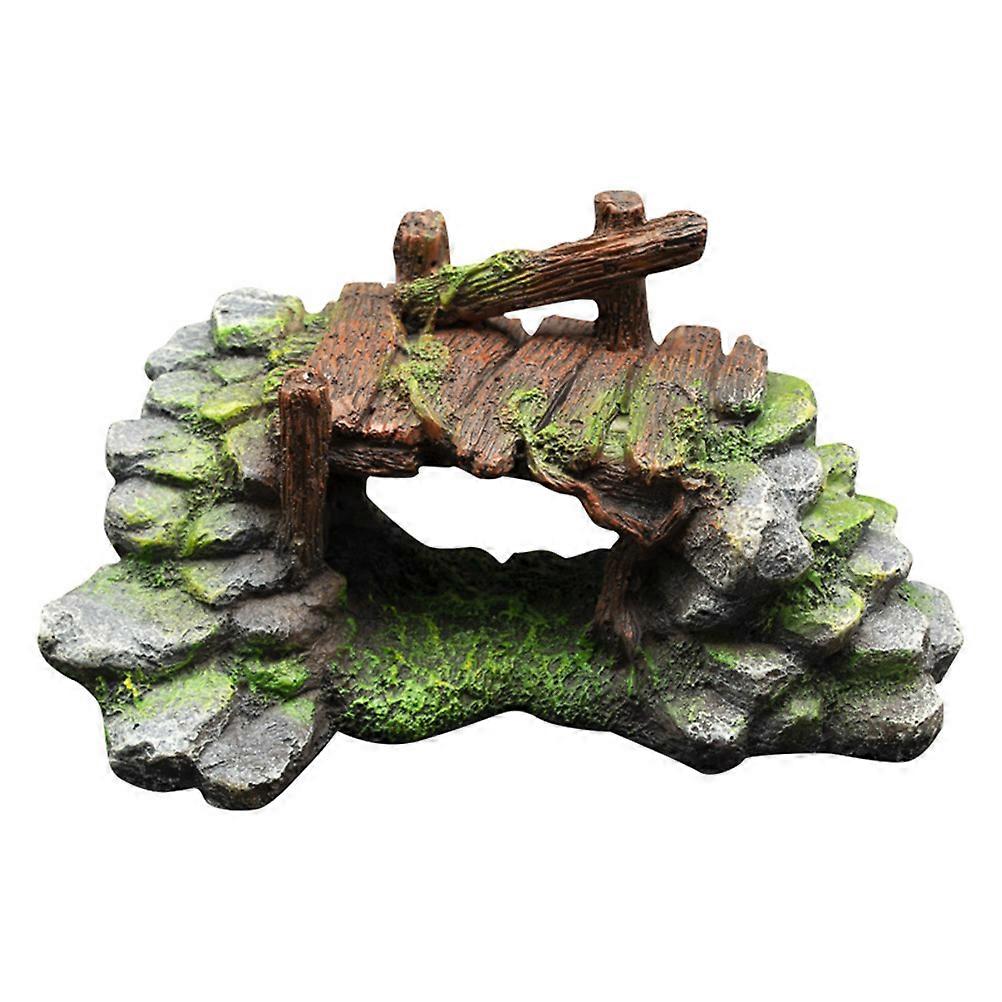 Aquarium Ornaments Emulation Moss Bridge Fish Tank Decoration Realistic Style 18.8X15.5CM Home Decorations 1Pc