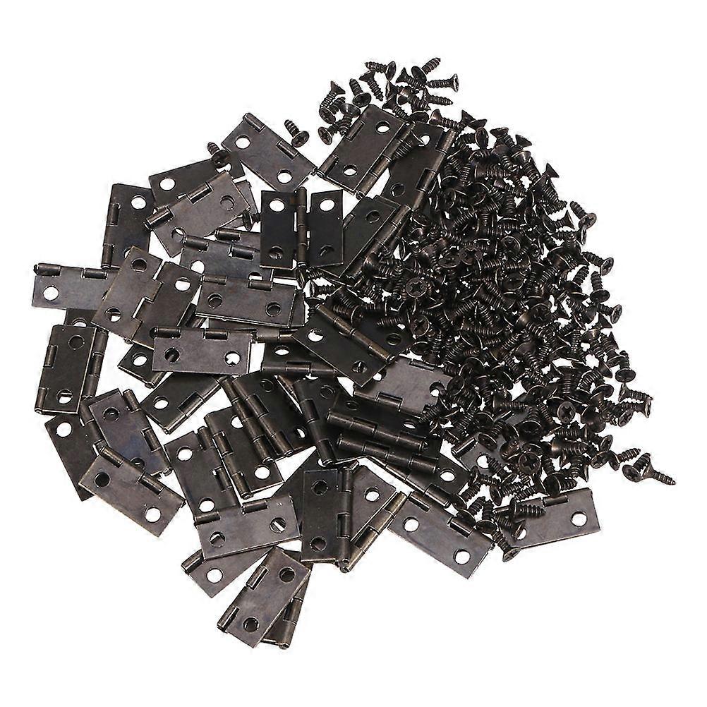 Alloy Hinge Small Box Hinges for Crafts Smooth Closing Bronze Color 100Pcs and 400Pcs Screws