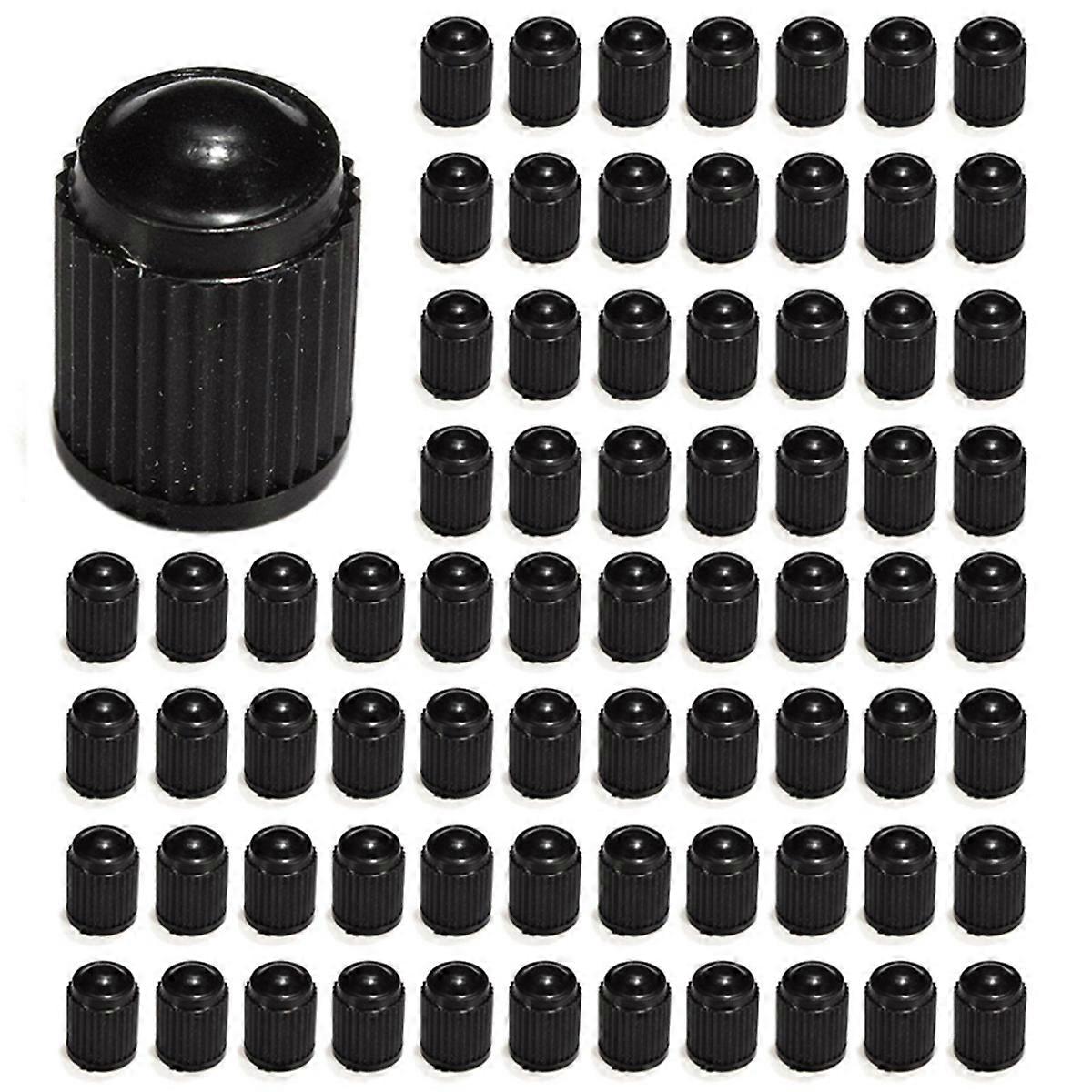 100pcs Plastic Ventilkappen Reifen Kappe Ventil Abdeckung Schwarz