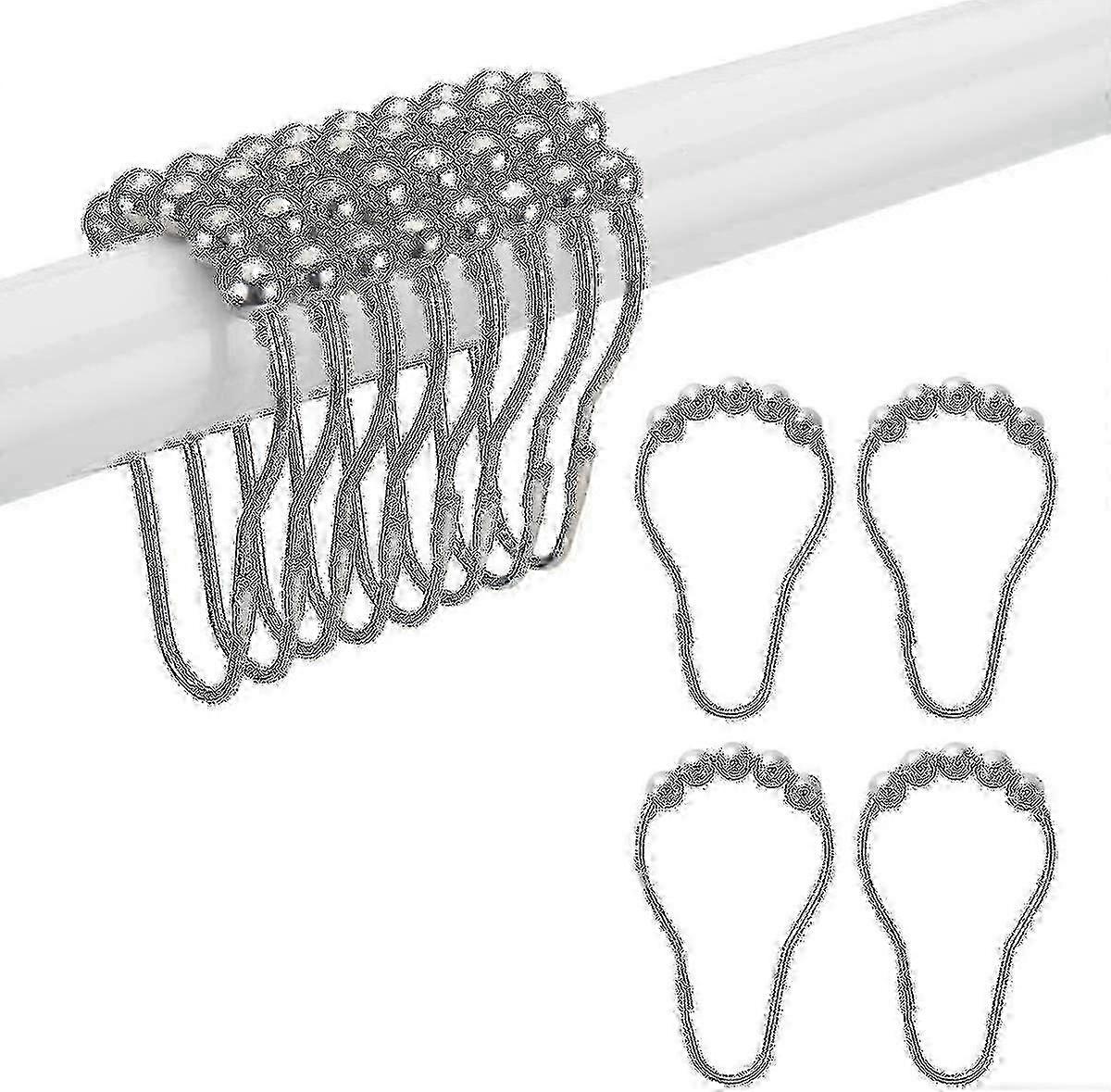 メタルシャワーカーテンフックリング12個