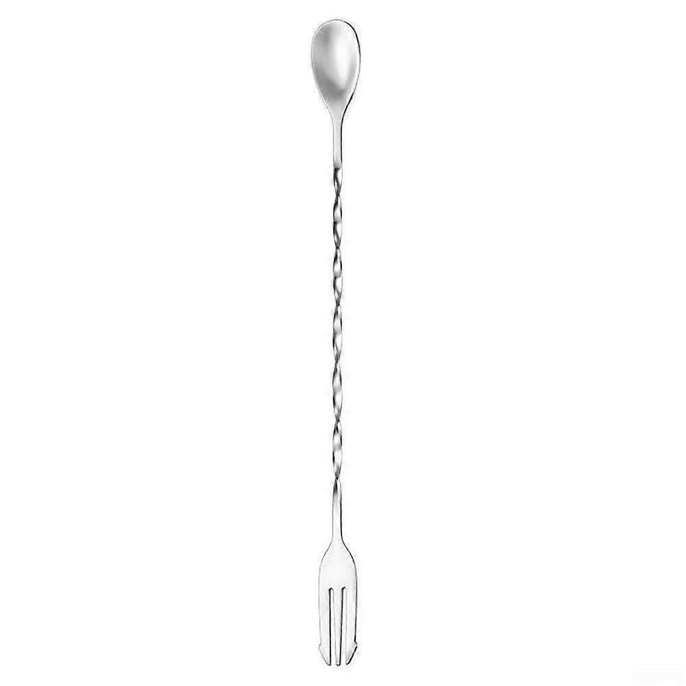Effortless stirring of drinks and ingredients with this bar spoon made of 304 stainless steel with two ends.