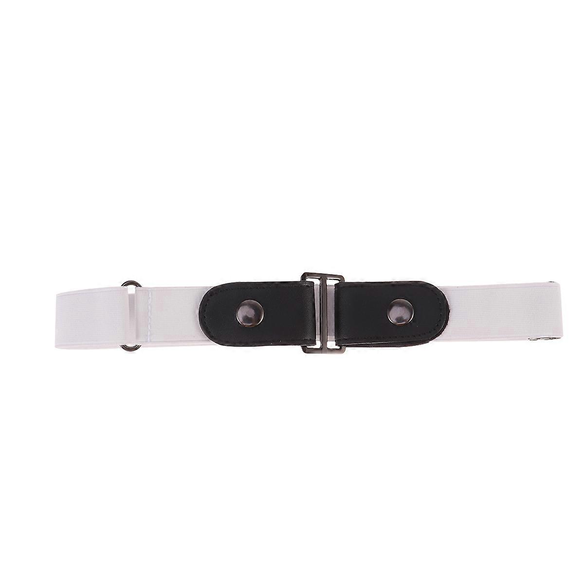 Elastic No Buckle Stretch Belt for Pants and Jeans White 54 x 3 x 0.5 Cm 1Pack