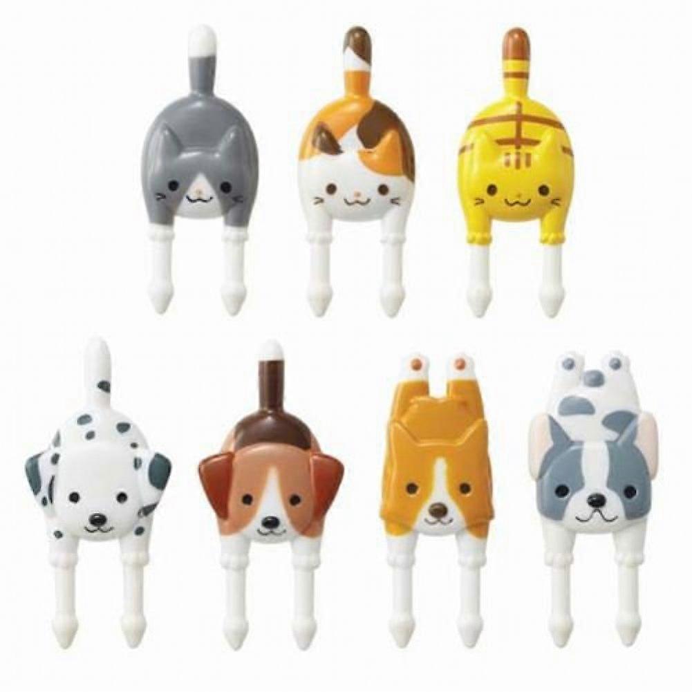 Dog Cat Food Picks Forks for Bento Box Lunch Box - Durable Plastic Utensils for Small Pets, 4-Pack Set, Easy to Clean