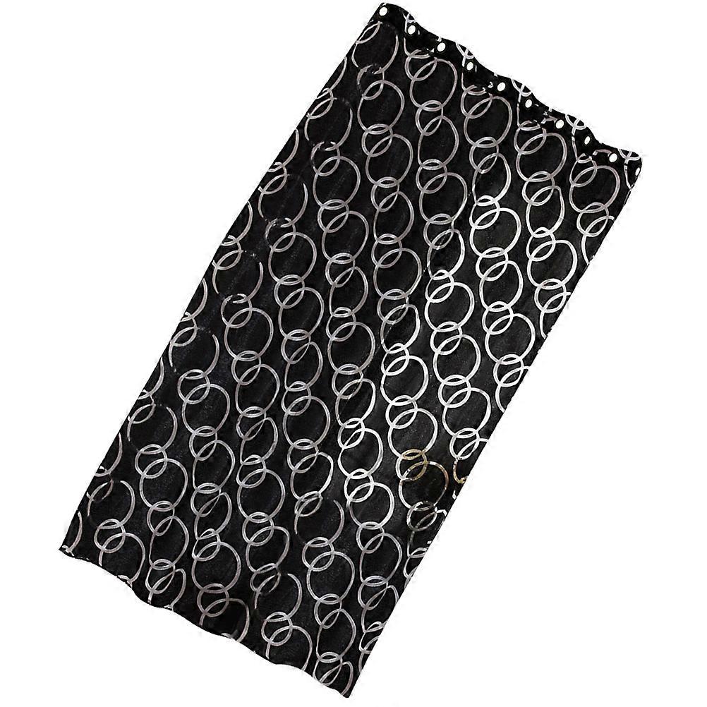 Classic Artistic Design Curtain Panel Sunlight Filtering 260x140cm Black Polyester 1Set