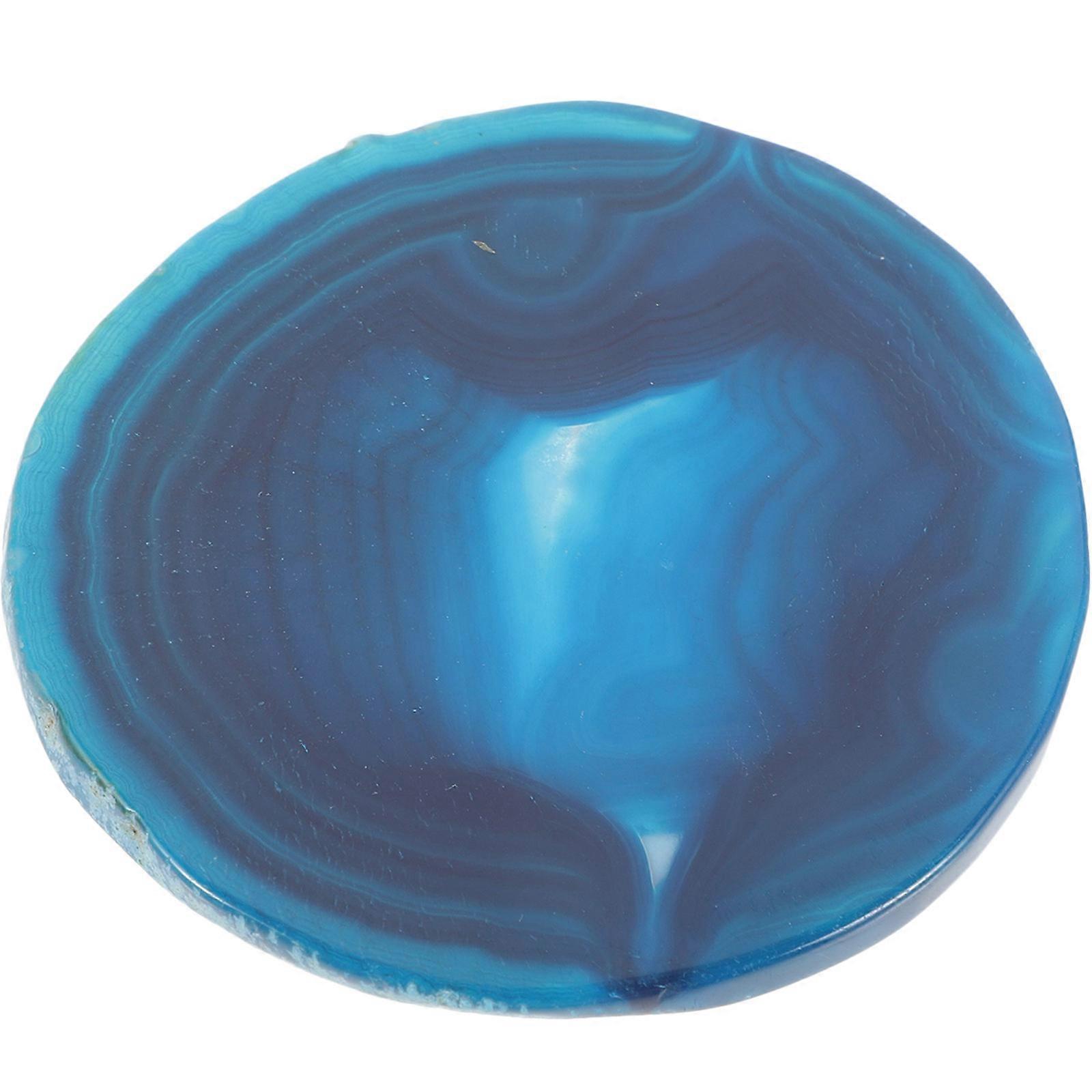 Polished Agate Coaster Insulate Cup Round Agate 3.3×3.1×0.2in Reusable 1Set
