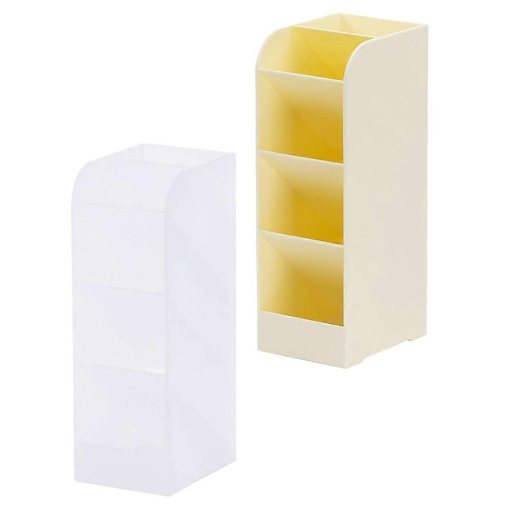 Office Desk Pen Holder Rectangular Shape Assorted Color 20.5x9.1cm Desk Organization 2Pcs