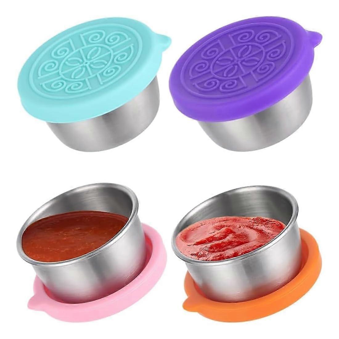 Mini Tins with Lid Snack Box for Kids, Small Cans Food Container Set, 4 x 50ml