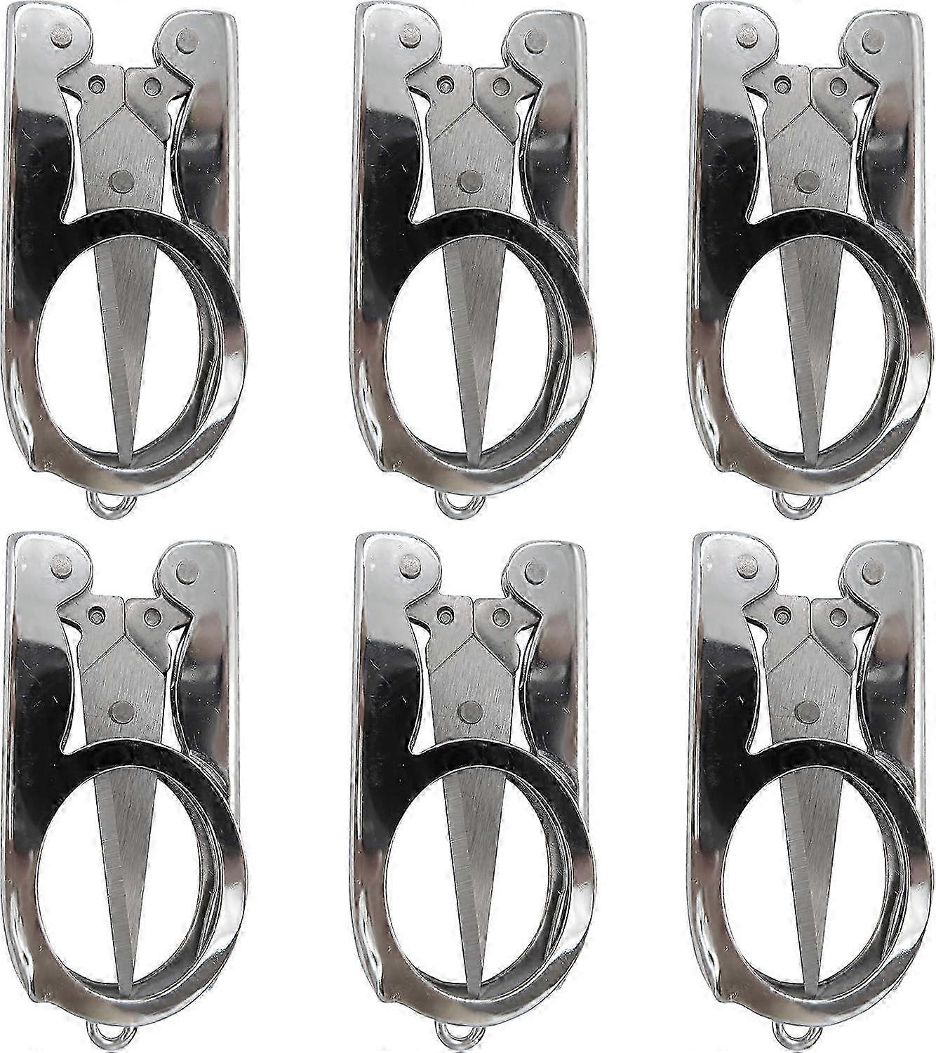 6pcs Portable Stainless Steel Mini Travel Folding Scissors for Craft Cutting, Paper and Thread Snips