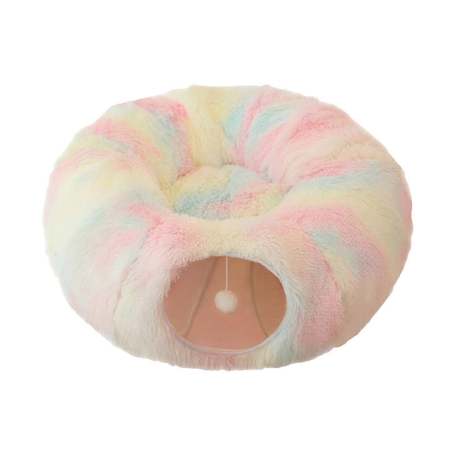 Cat tunnel bed, donut cat cave, plush tunnel, cat beds, warm, soft, removable, washable, cat couch for large cats and mediumsized cats