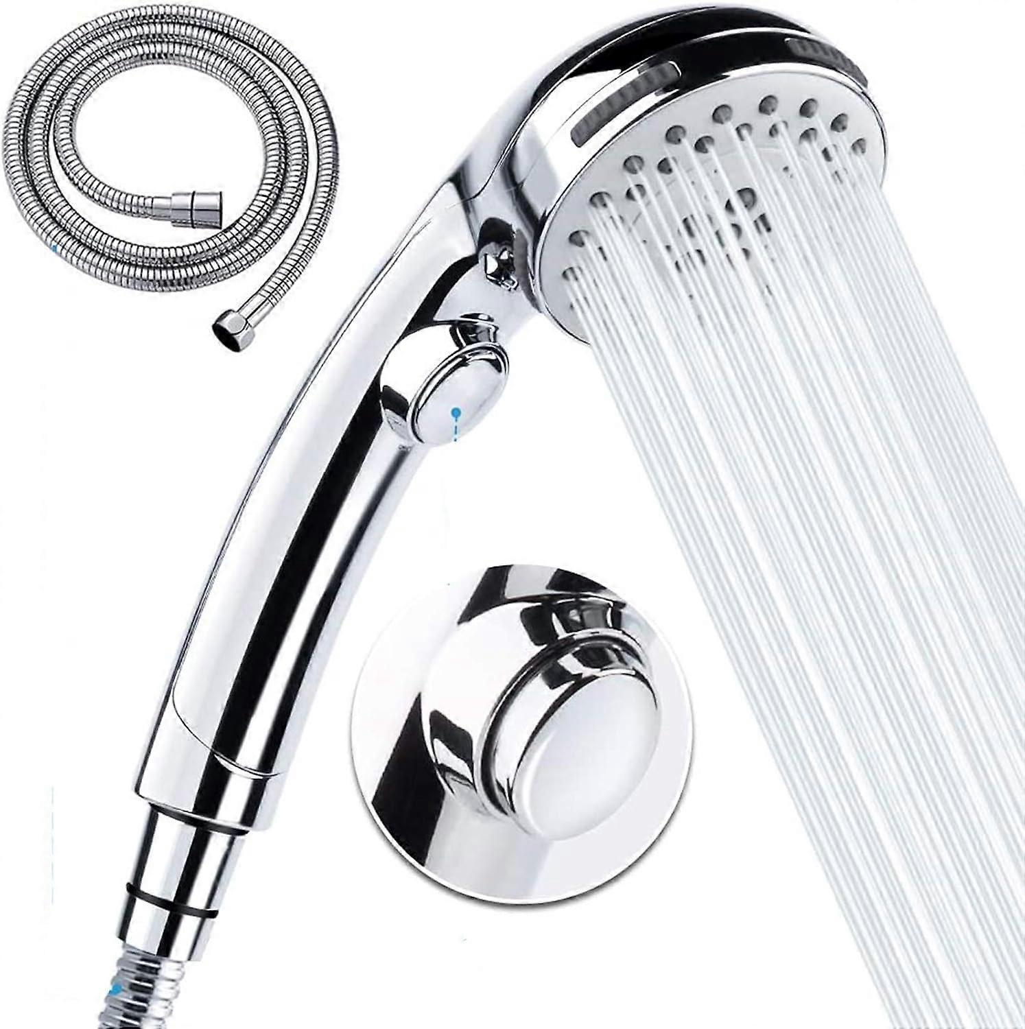 TTMA Shower Head Universal Bath Shower Handheld Handset Chrome 5 Mode Function