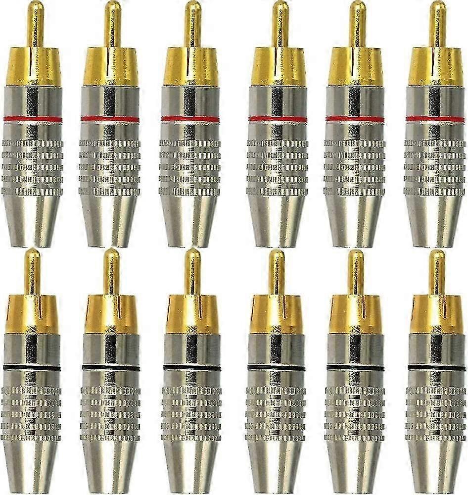 12 x RCA connectors, RCA soldering connectors, RCA plug screwable, RCA plug adapter