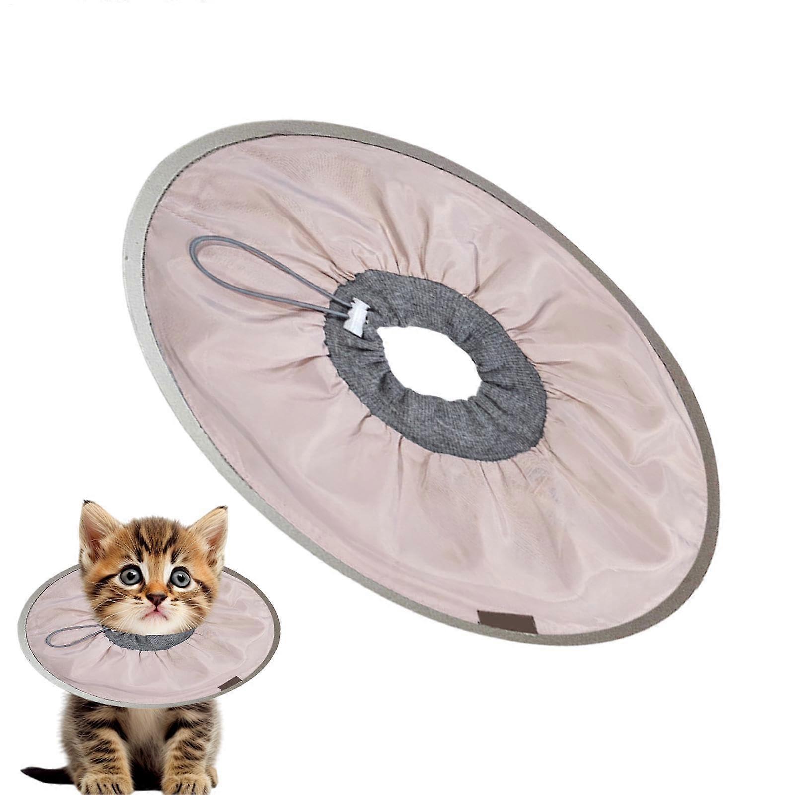 Recovery Collar For Cats, Licking Wounds Prevention, Adjustable Lightweight Cone Collar, Soft Light Pink, Size Small