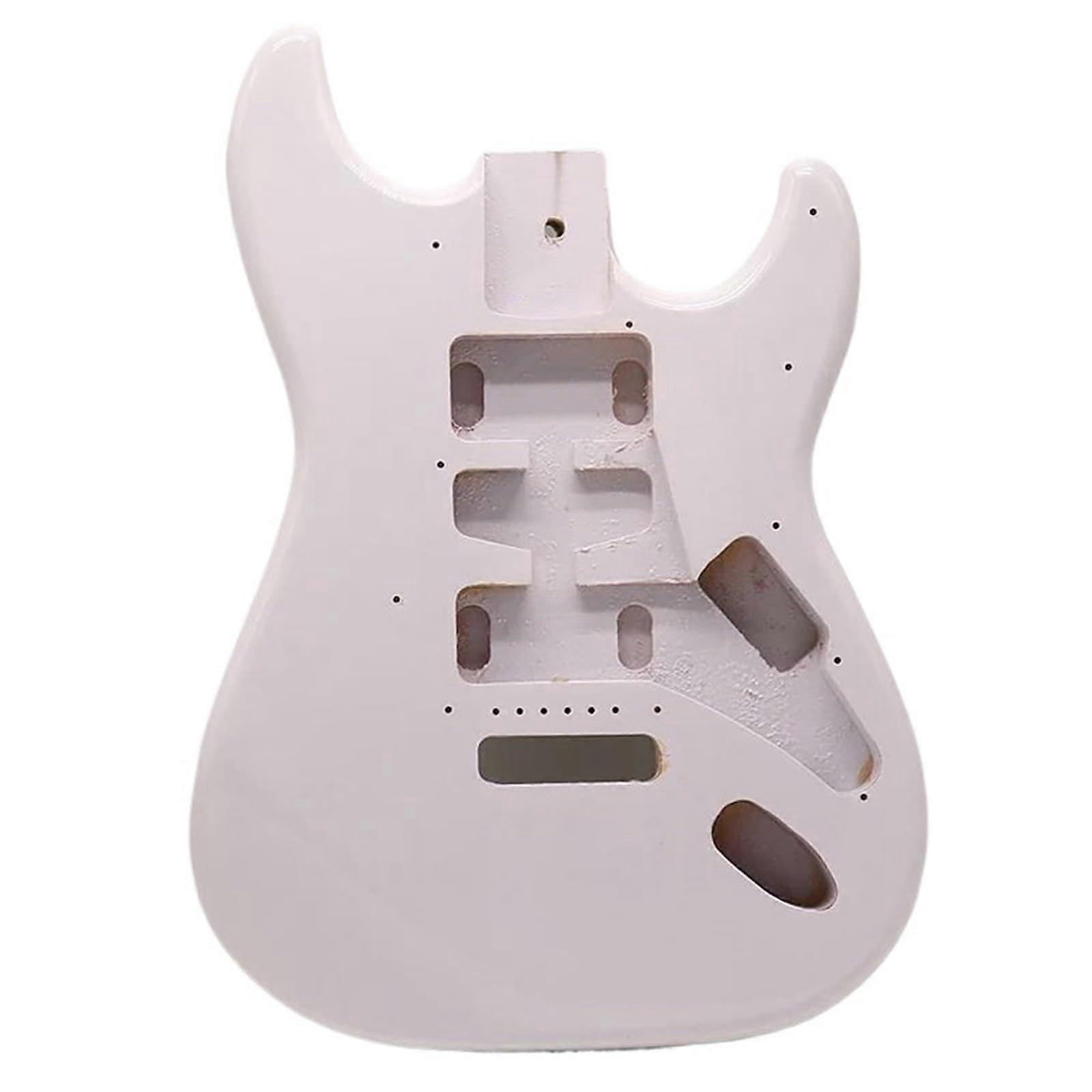 E Guitar Body DIY Replacement Parts Set for Wooden Instruments Standard Size (M4 White)