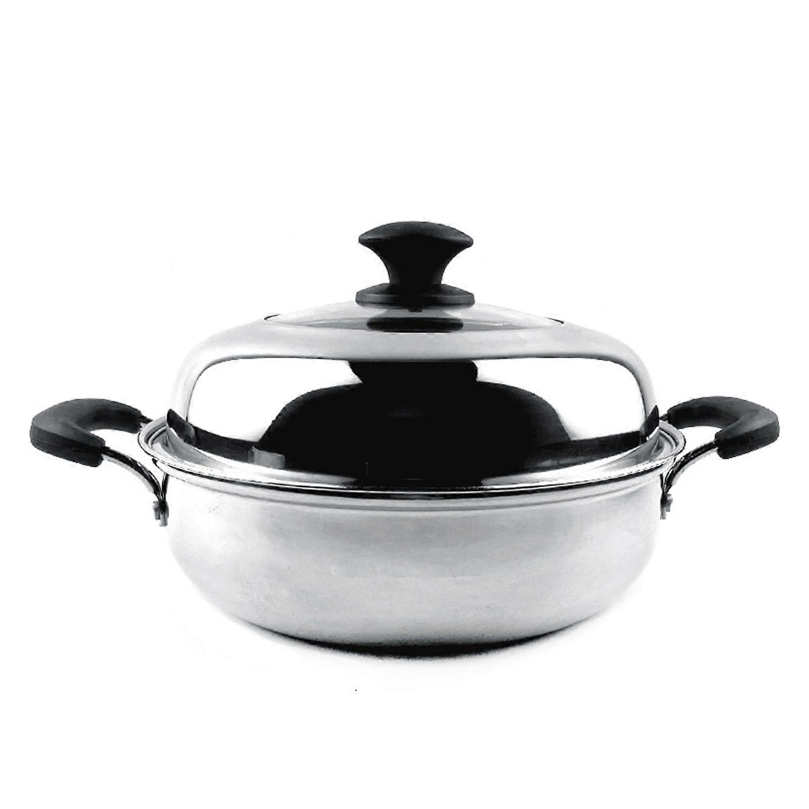 Stainless Steel Steam Pot 30 cm, Thickened Design for Induction Cooker, Multifunctional Sauna Style, Internal Polishing Finish