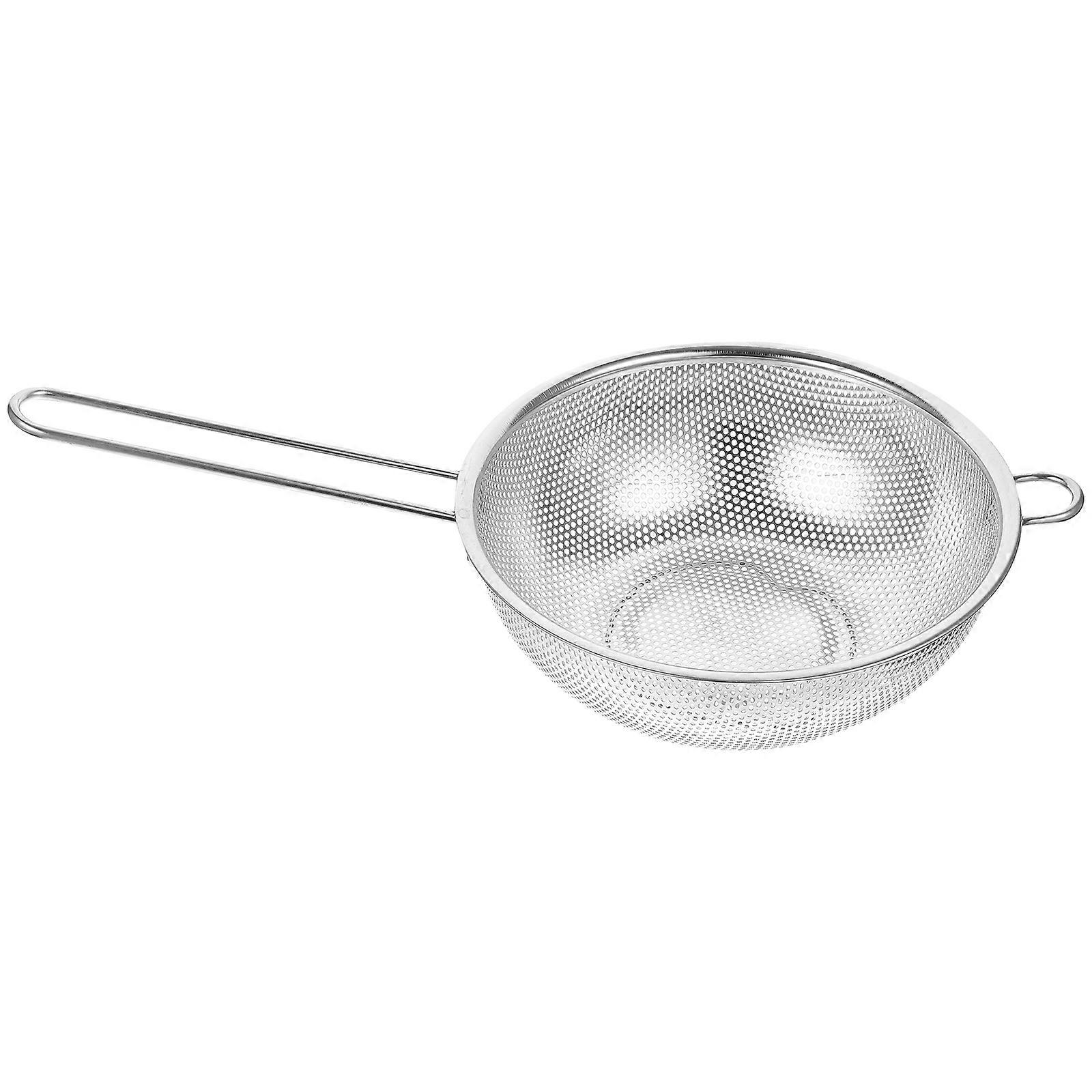 Stainless Steel Single Handle Colander Basket with Efficient Drainage Strainer for Washing Vegetables, Fruits, and Fried Food – Kitchen Filter for