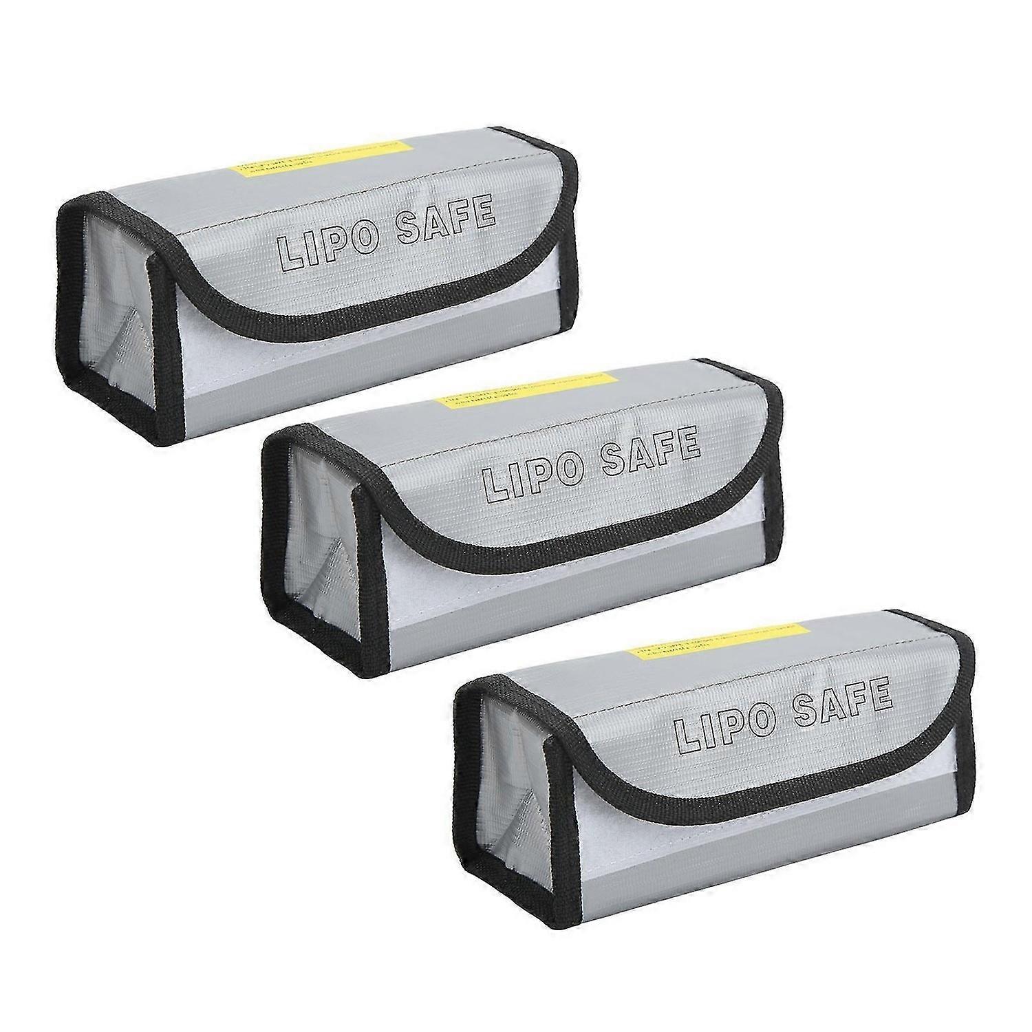 3Pcs Lipo Battery Safe Bag Fireproof Explosionproof Practical Safe Protection Bag for Storage Charging