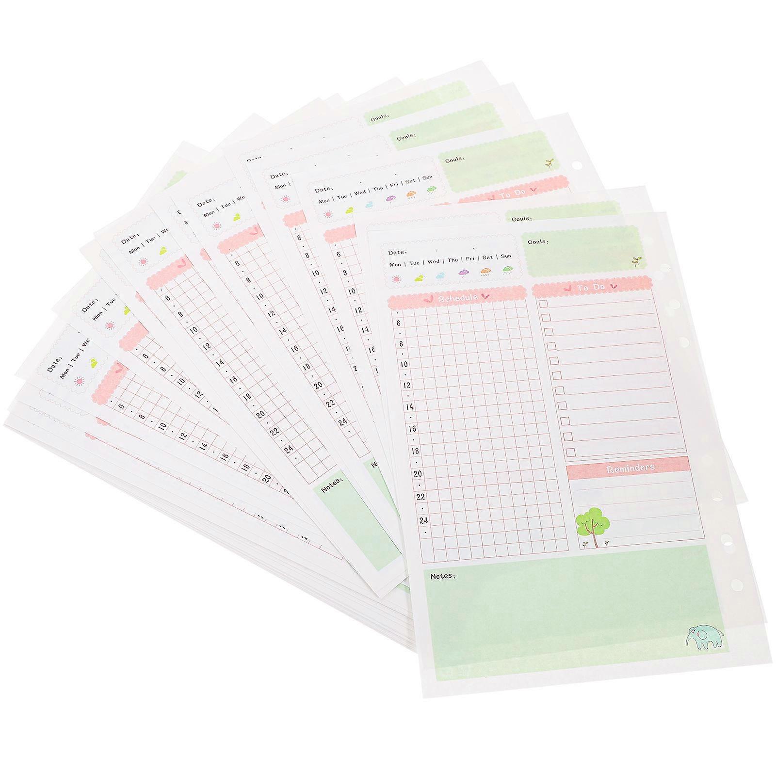 Note Book Unlined Refill Paper A5 6 Holes for Spiral Notebook Drawing Students 2Pcs