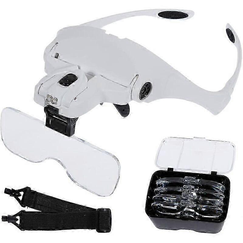 Adjustable 5-Lens Magnifier with LED Lights  Ideal for UK Engineering & DIY Tasks