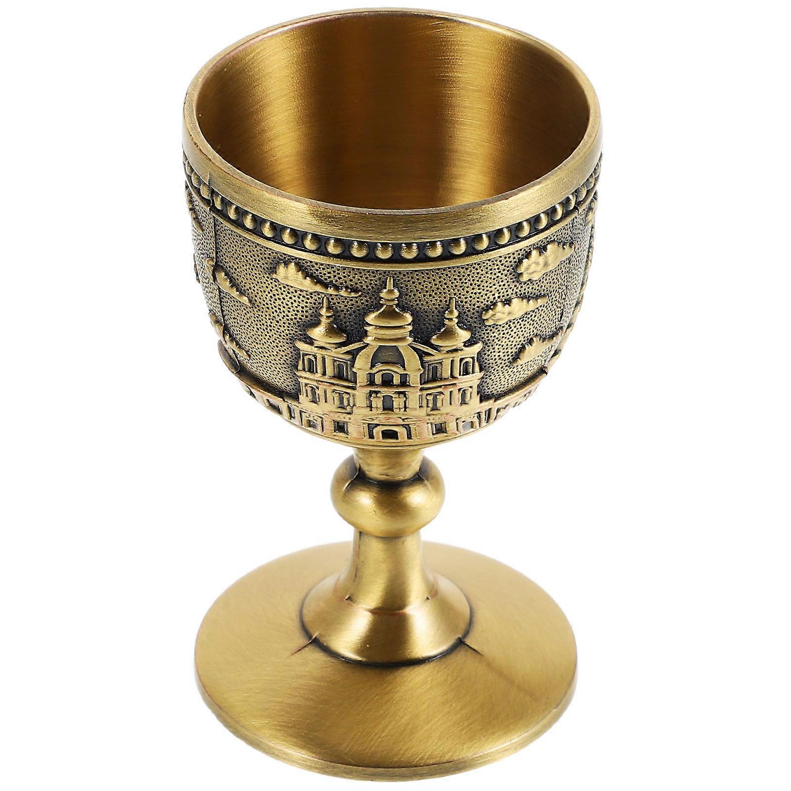 Chalices Copper Alloy High-stemmed Vintage Style Serving Wine Household Use 1Pack