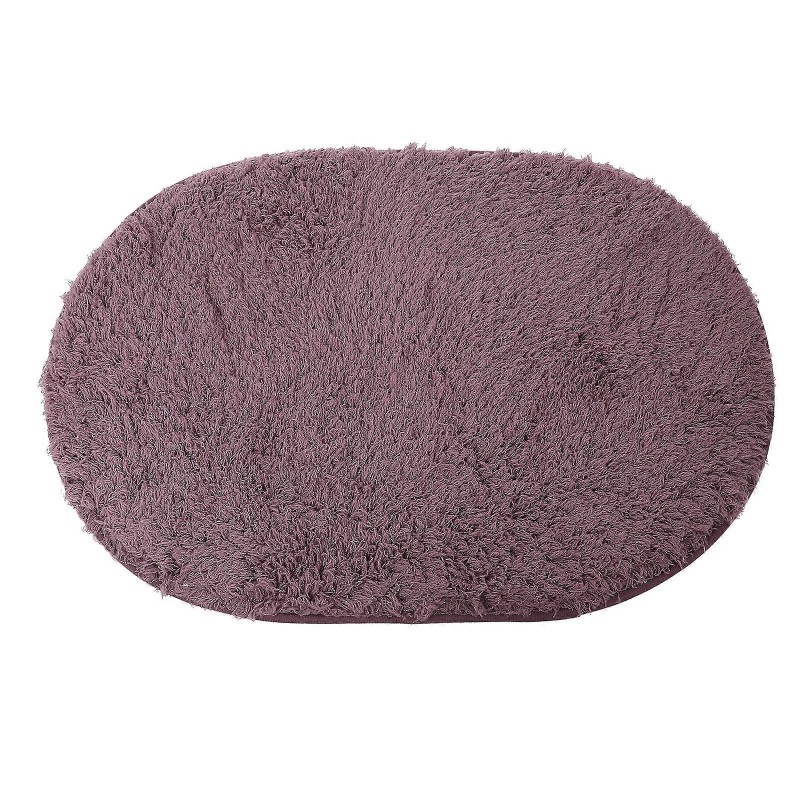 Indoor Door Mat Oval Shaped Entryway Mat Kitchen Lamb Wool 60X40X2CM Anti-slip 1Set