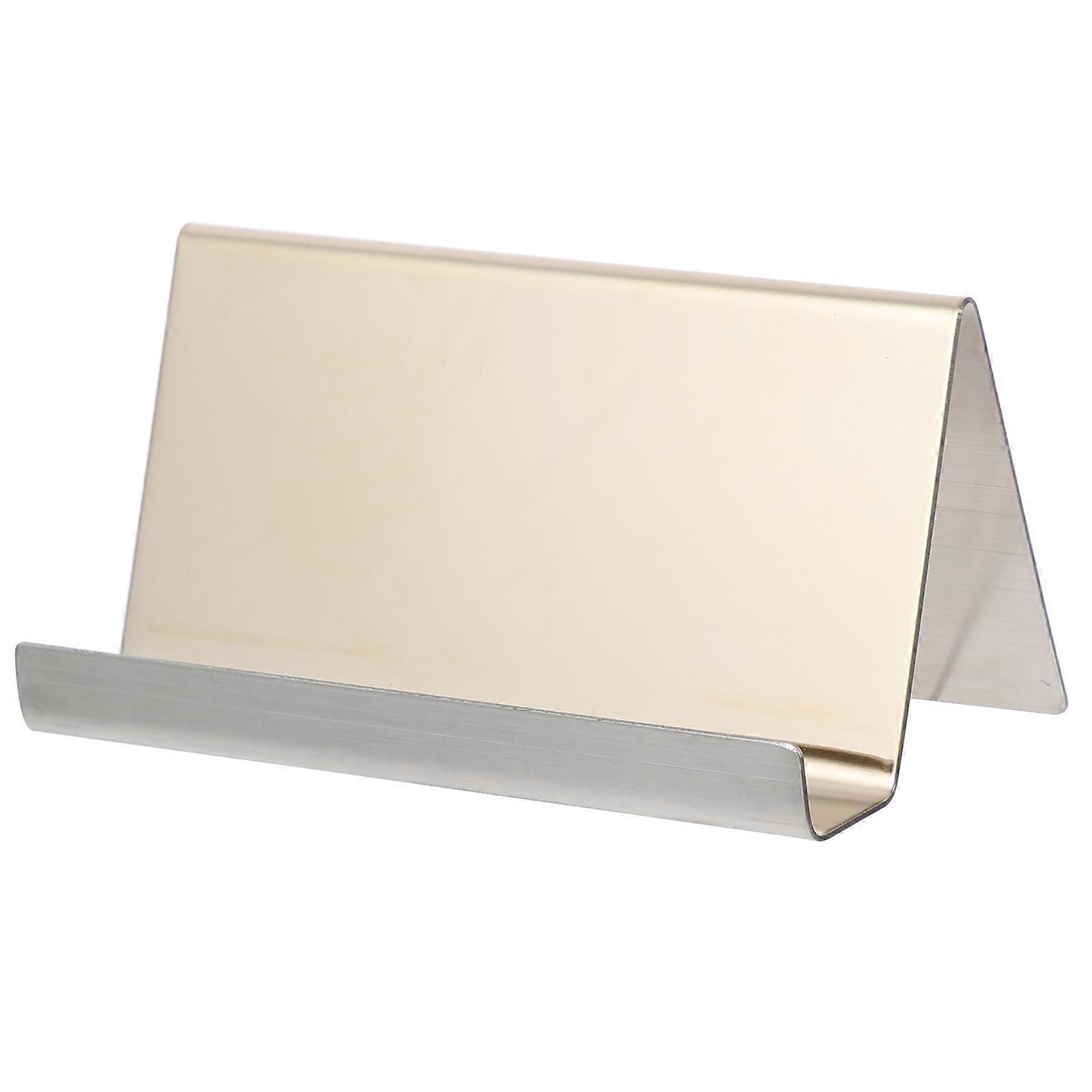 Card File Holder Organizer Golden Simple Design Organize Business Cards 9.00X5.50X4.50CM 1Pack