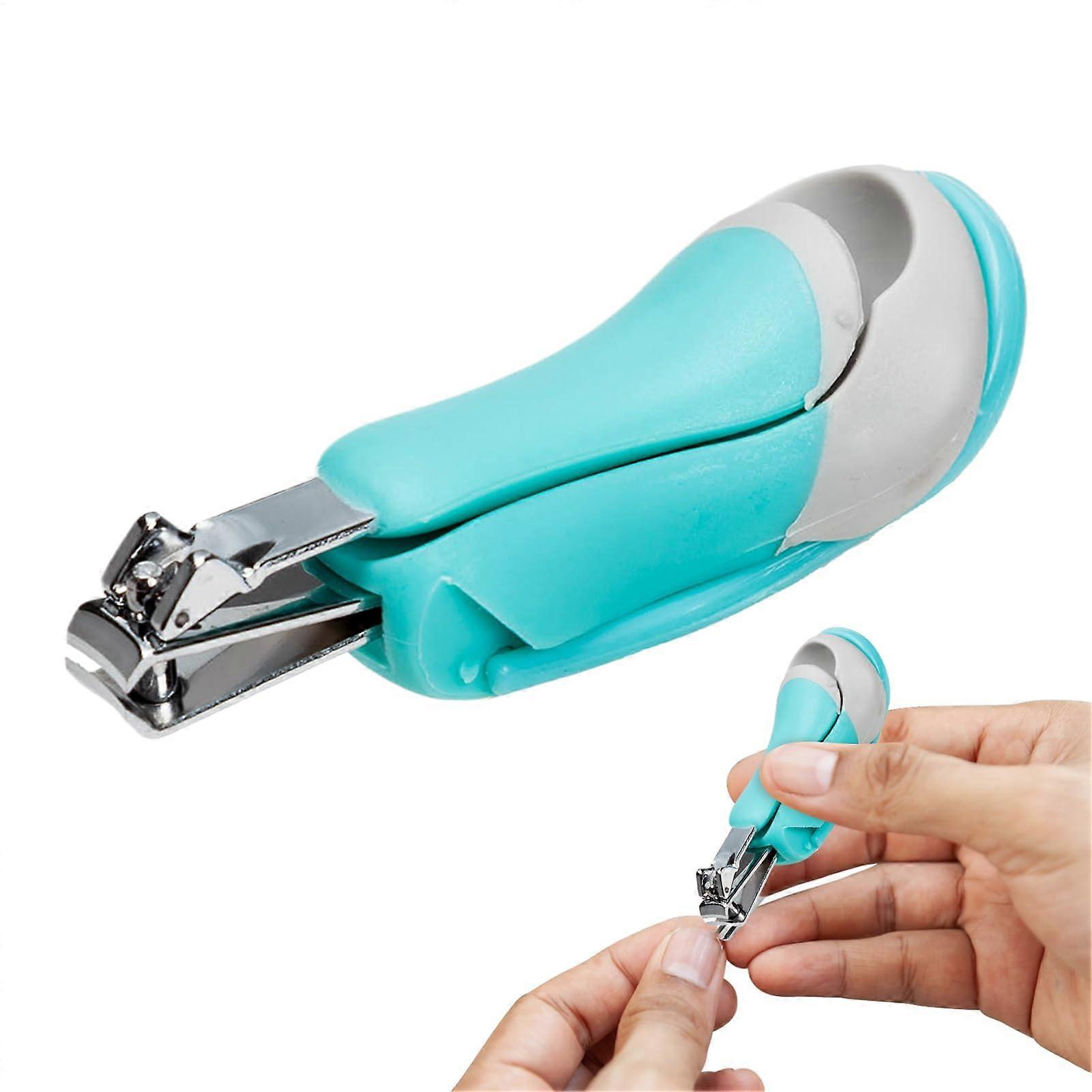 Baby Nail Clipper with Magnifying Lens - Stainless Steel Toenail and Fingernail Cutter for Toddler, Child, and Elderly Care - Green