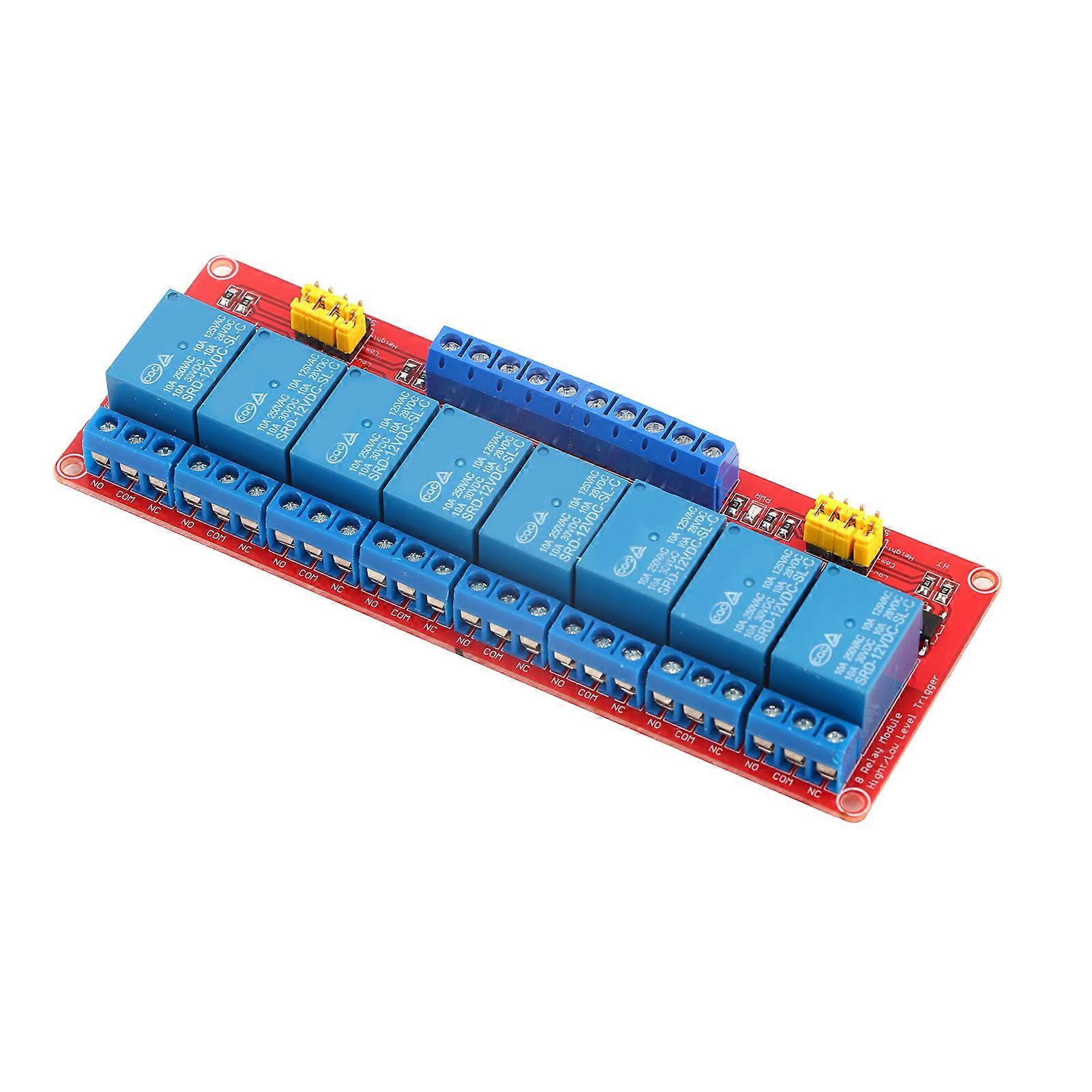 8 Channel Optocoupler Relay Module Board High & Low Trigger 12V