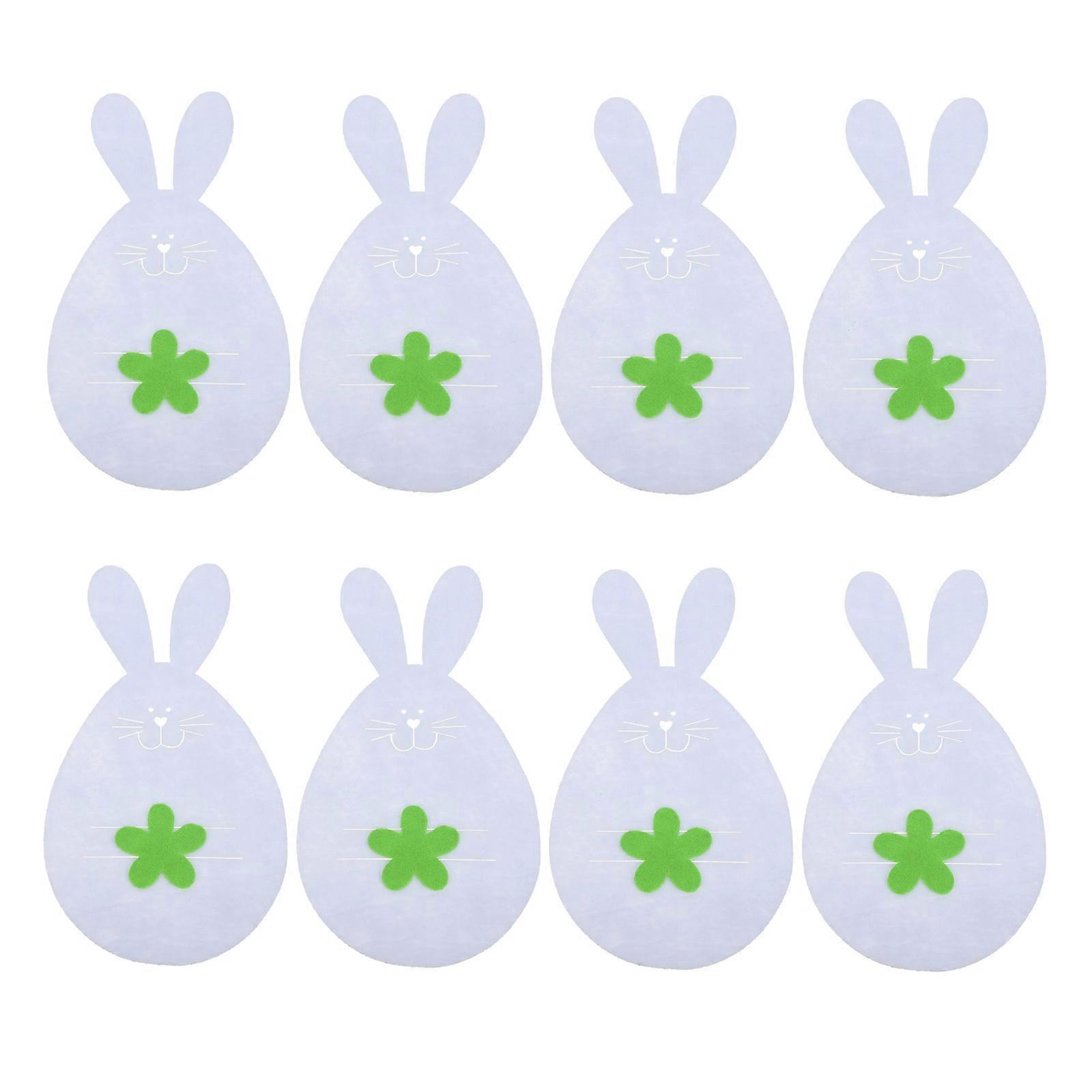 Adorable Cutlery Bags Bunny Shaped Tableware Bag Non-woven Fabric 18x9.8cm 8Pcs