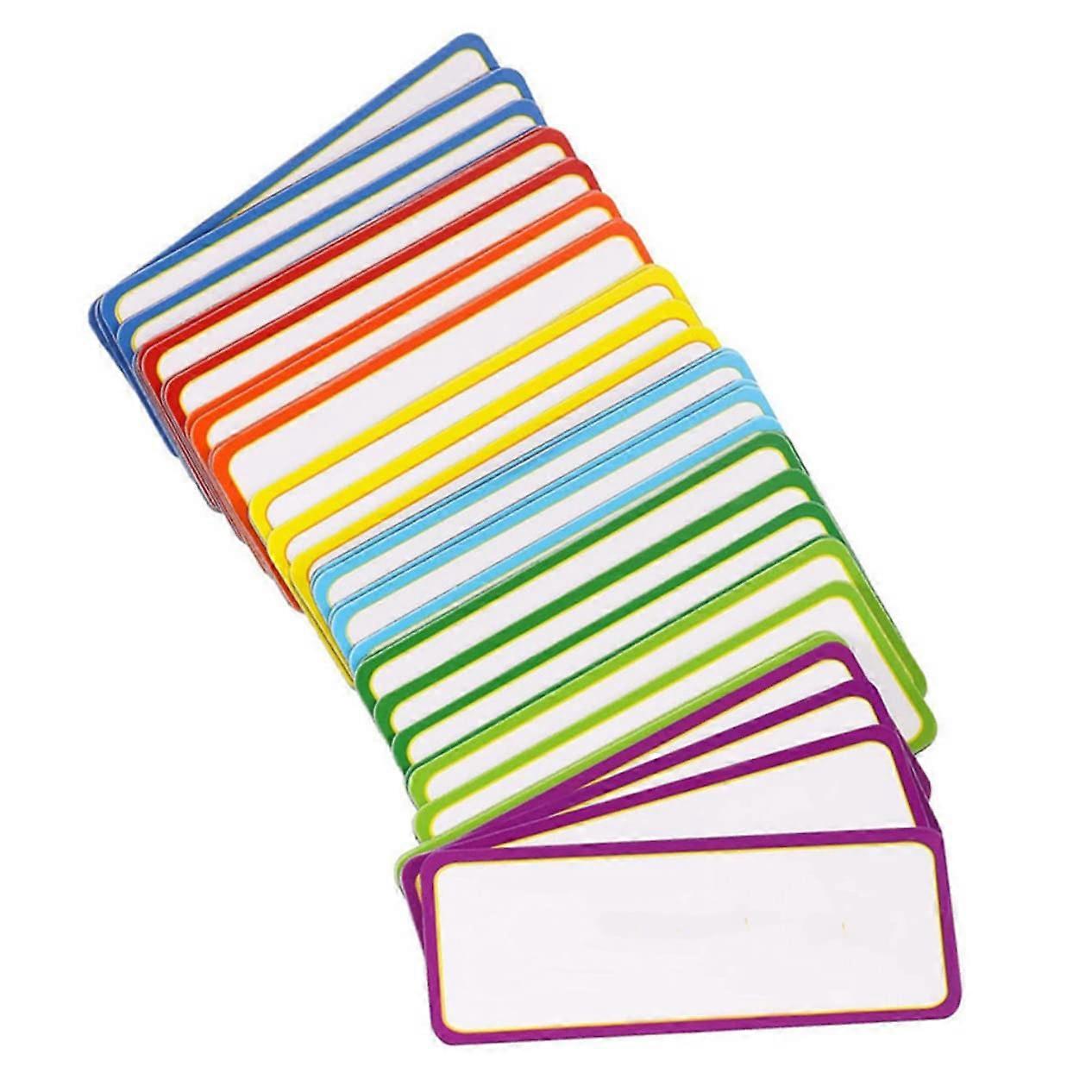 Magnetic Name Badges Dry Erase Labels 9-Color Pack Whiteboard Name Tag Stickers Magnetic Back Easy to Apply Wipe Clean