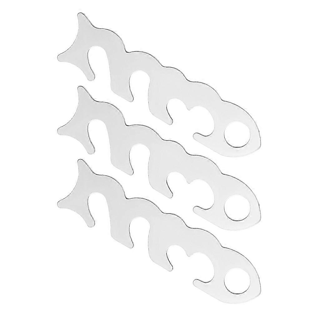 Tent Rope Fastener Made of Stainless Steel for Connecting with Multifunctional Use Silver 3 Pcs
