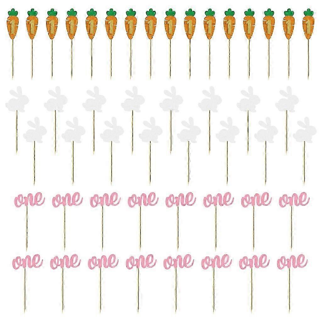 48-Piece Rabbit-Shaped Cake Toppers - Easter Cupcake Decorations for Festive Fun