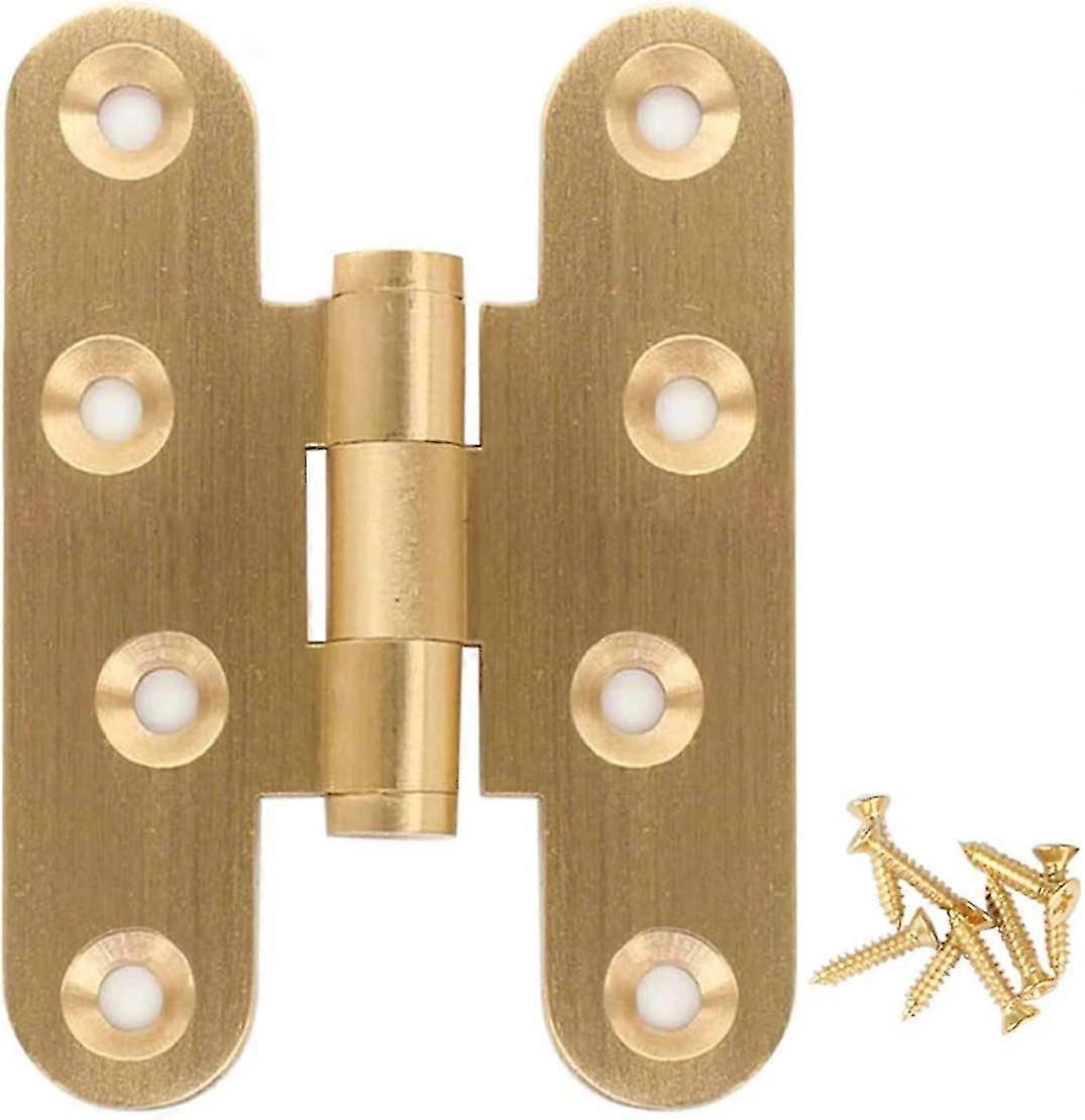 2er-Set Türscharniere aus poliertem Messing für Wohnzimmertüren, Eichentüren (Länge 60 mm)