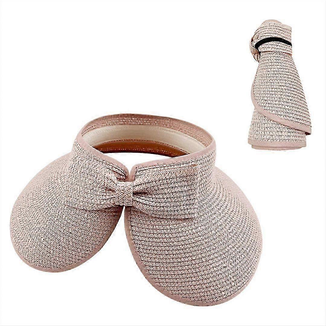 المرأة الشمس أقنعة طوي القش القبعات الصيف الشاطئ للتعبئة قبعة مرنة واسعة حافة كاب نمط عميق ، حجم قابل للتعديل