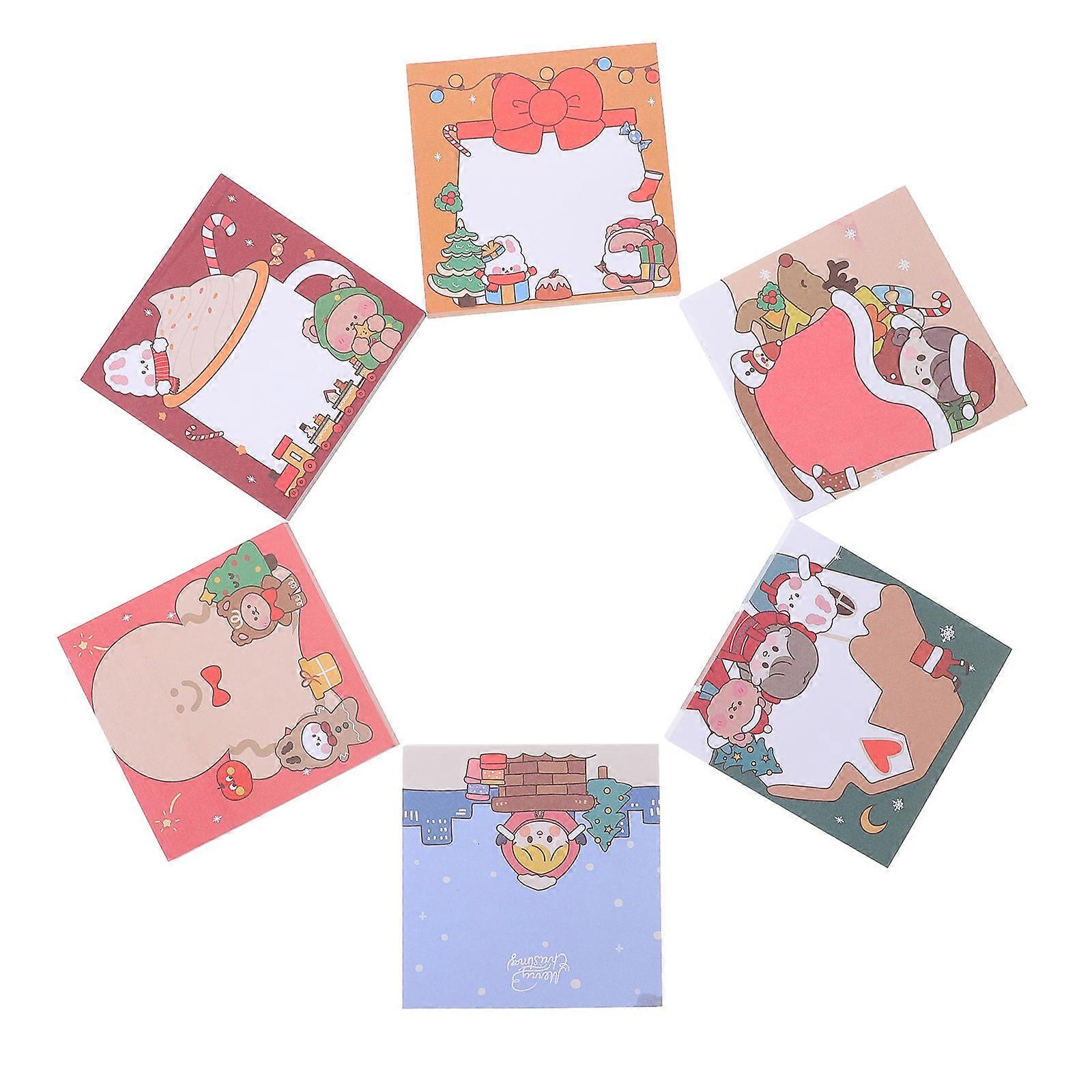 Note Sticker Small Adhesive Notes Square 8x8cm Memo Pad For Home Office School Christmas 12Pcs