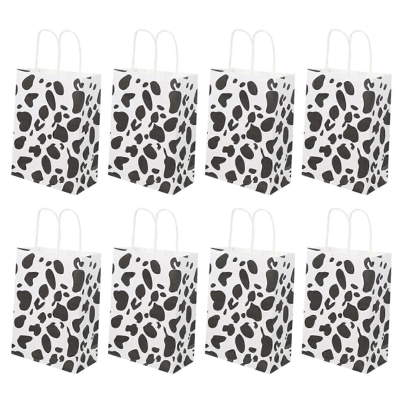 12pcs Cow Print Party Favor Bags, Multipurpose Portable Pouches for Birthday, Holiday & Themed Parties, Ideal for Candy and Small Items