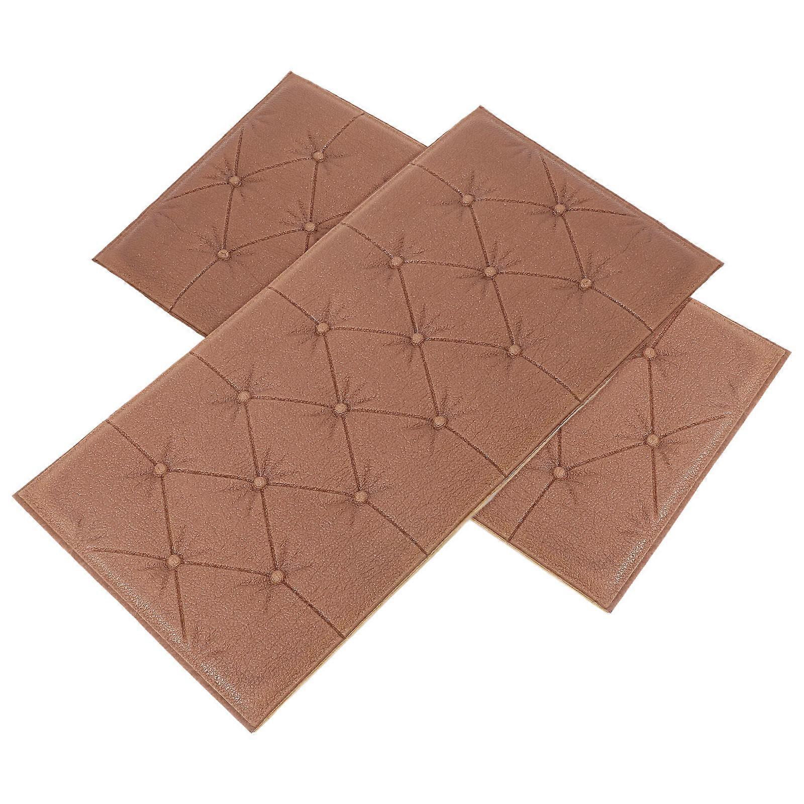 Removable Headboard Decal Wall Stickers 3D PVC Wall Panel Shockproof For Bedroom TV Walls Children's Bedroom Bed Headboards 59.50X30.00X0.50CM 2Pcs