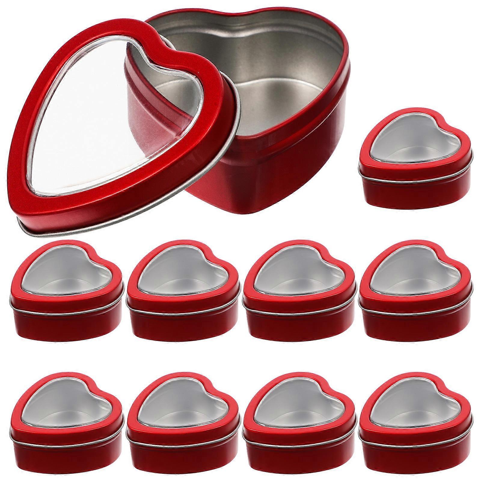 Valentines Heart Tin Valentine Candy Box Party Favors Red Storage For Weddings Size 60X59X27Mm 10Pcs