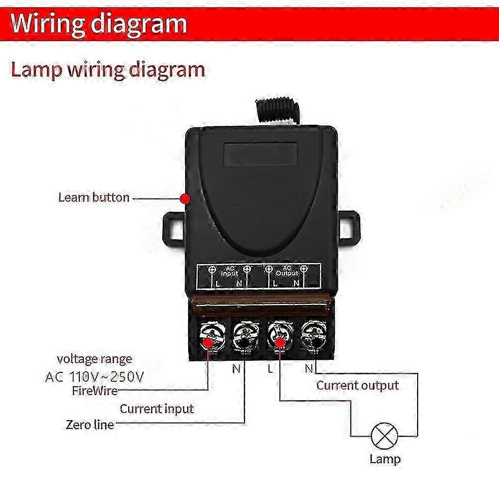 433MHz Wireless Rf Relay Receiver + On/Off Transmitter: AC 220V 30A 1CH ...