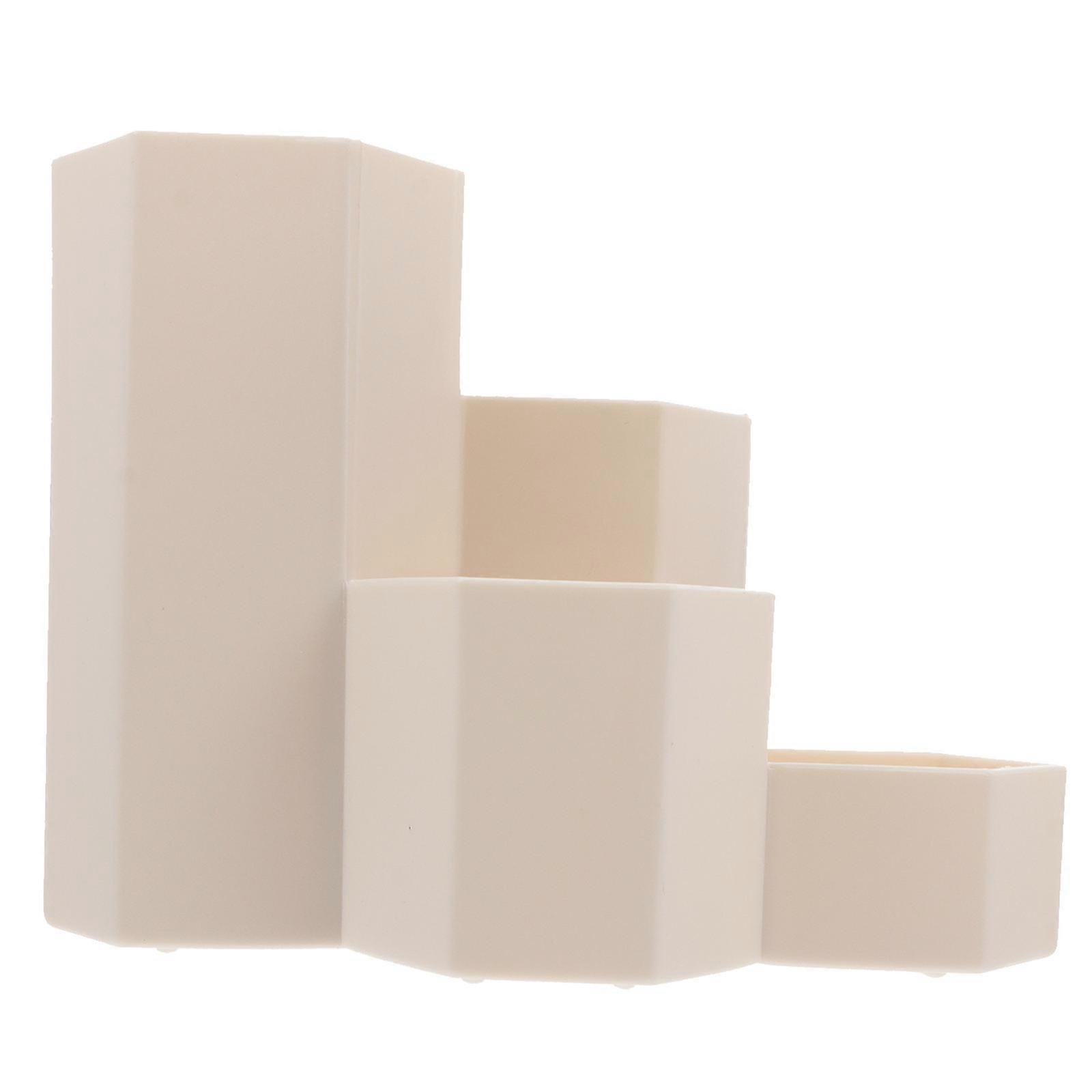 1pc Multifunctional Hexagon Desktop Organizer for Stationery and Pens Holder Case Box