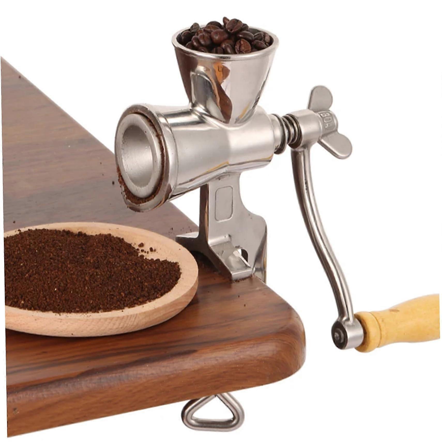 performance grain mill with large stainless steel hoppers, hand crank