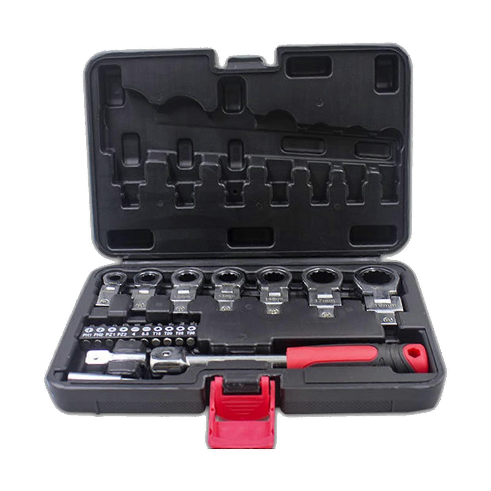 Adjustable wrench, 72 teeth, socket wrench, ratchet, screwdriver, tool handle, quickrelease wrench with nonslip grip
