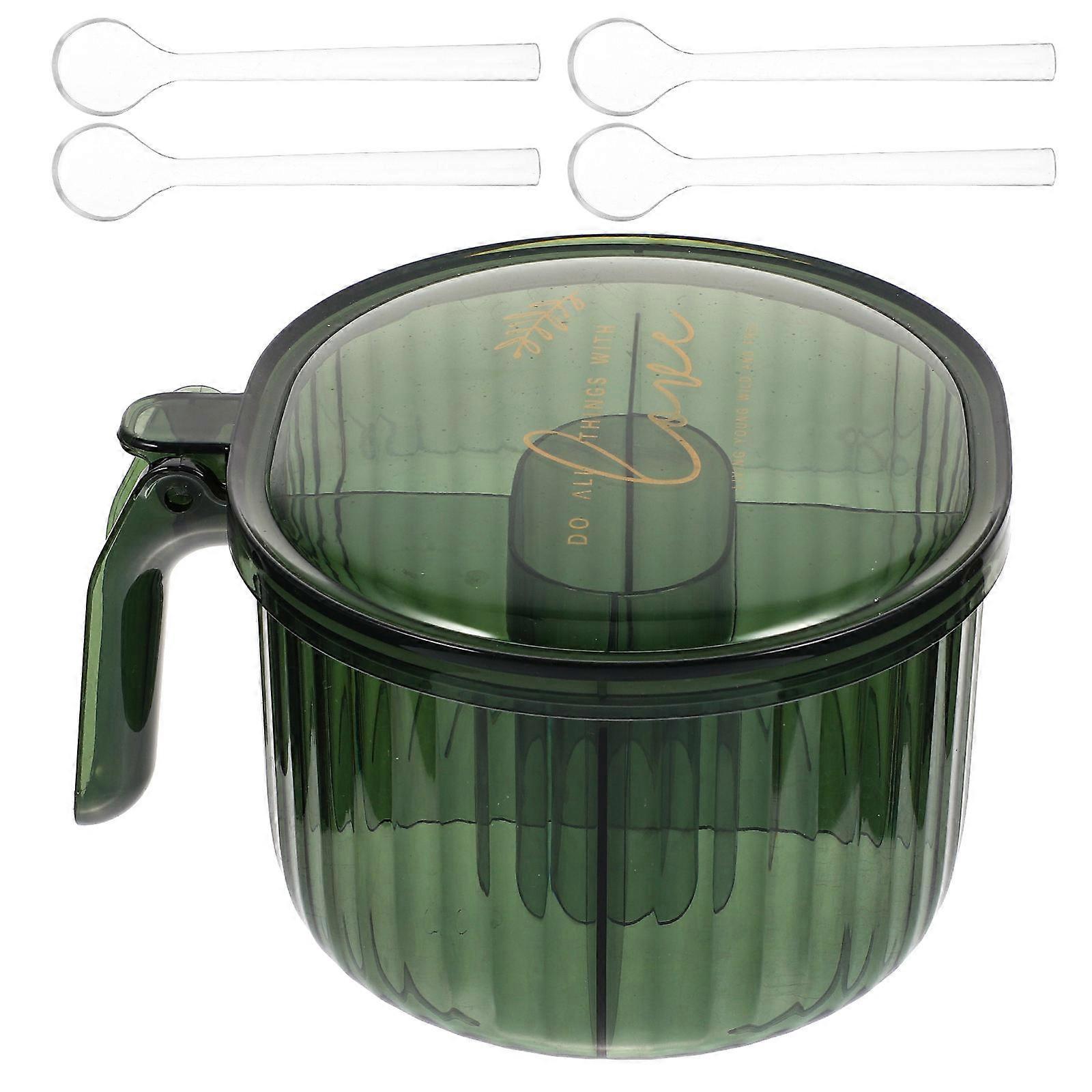 Convenient MultiCompartment Spice Box for Kitchen Use Green Plastic with Good Airtightness 7.5 x 5.2 x 3.1 inches