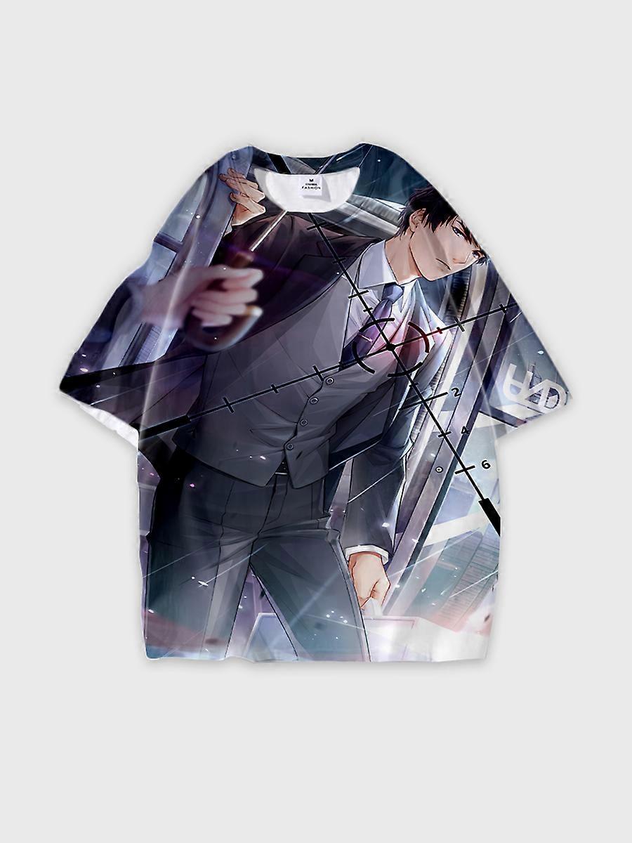 T-shirt round neck Role Pattern loose short sleeve E2247