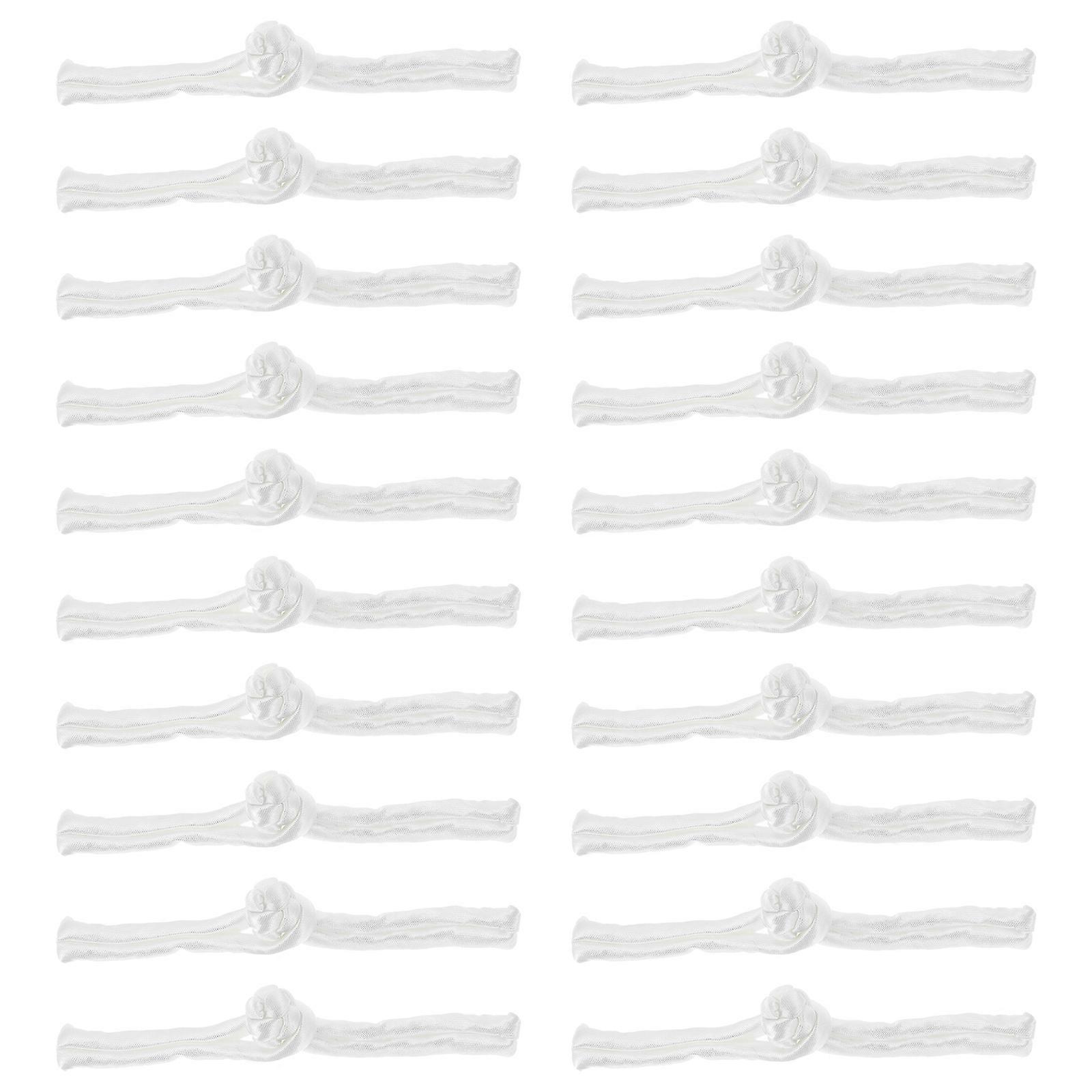 結び目ボタンクロージャー20ペアチャイナドレスコスチュームスーツ衣類装飾ホワイト長方形留め具