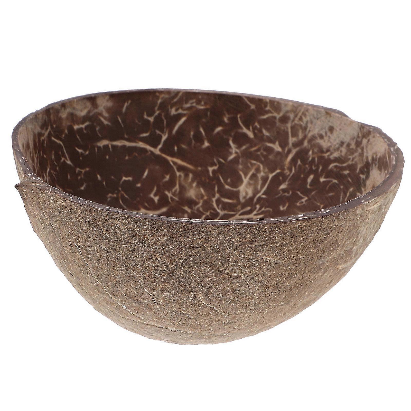 Handmade Coconut Bowl Coconuts Shell Food Holder Half Coconut Shape Dining Tableware 4.7×4.5×2in Fruit and 1Pack
